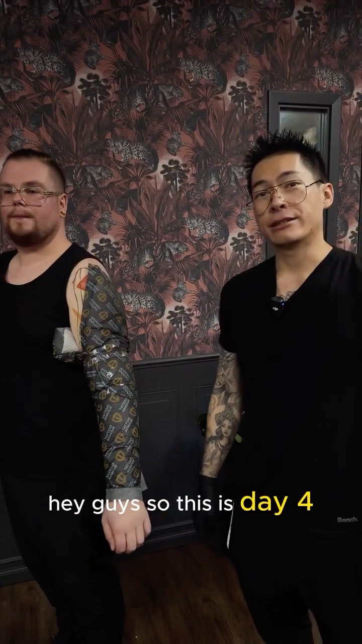 Day 4 of the sleeve.
Most people think you just tattoo whatever area is next. That’s not how it works.
The entire arm is basically finished, so today we’re ending with the hand. This is intentionally the shortest and easiest session.
When doing multi-day work, the areas that swell the most are always saved for last. Smaller sections come at the end so that it’s easier to manage pain wise.
Good tattoos aren’t random.
They’re planned.