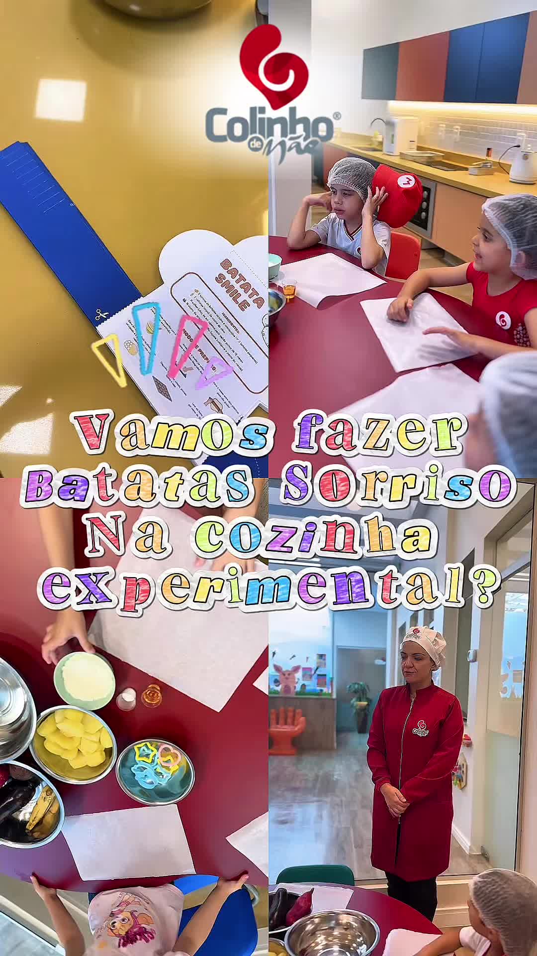 A turma Colinho 5 está explorando a letra B e, dessa vez, o aprendizado aconteceu na cozinha experimental da escola.
Com a ajuda da nossa nutricionista Ingrid, as crianças prepararam a receita de batata sorriso — uma forma lúdica e deliciosa de associar letras, alimentos e experiências práticas. 🥔💛
Porque quando a criança participa, experimenta e cria, o aprendizado se torna ainda mais significativo.
Na Colinho de Mãe, cada atividade é pensada para transformar conhecimento em experiência.
Quer conhecer nossa proposta pedagógica?
Agende uma visita. ✨
🏫 Creche Escola Colinho de Mãe
👶 Educação Infantil
📍 Quadra 08, Conjunto F, Lote 47, Sobradinho/DF
📲 WhatsApp: (61) 99147-5825