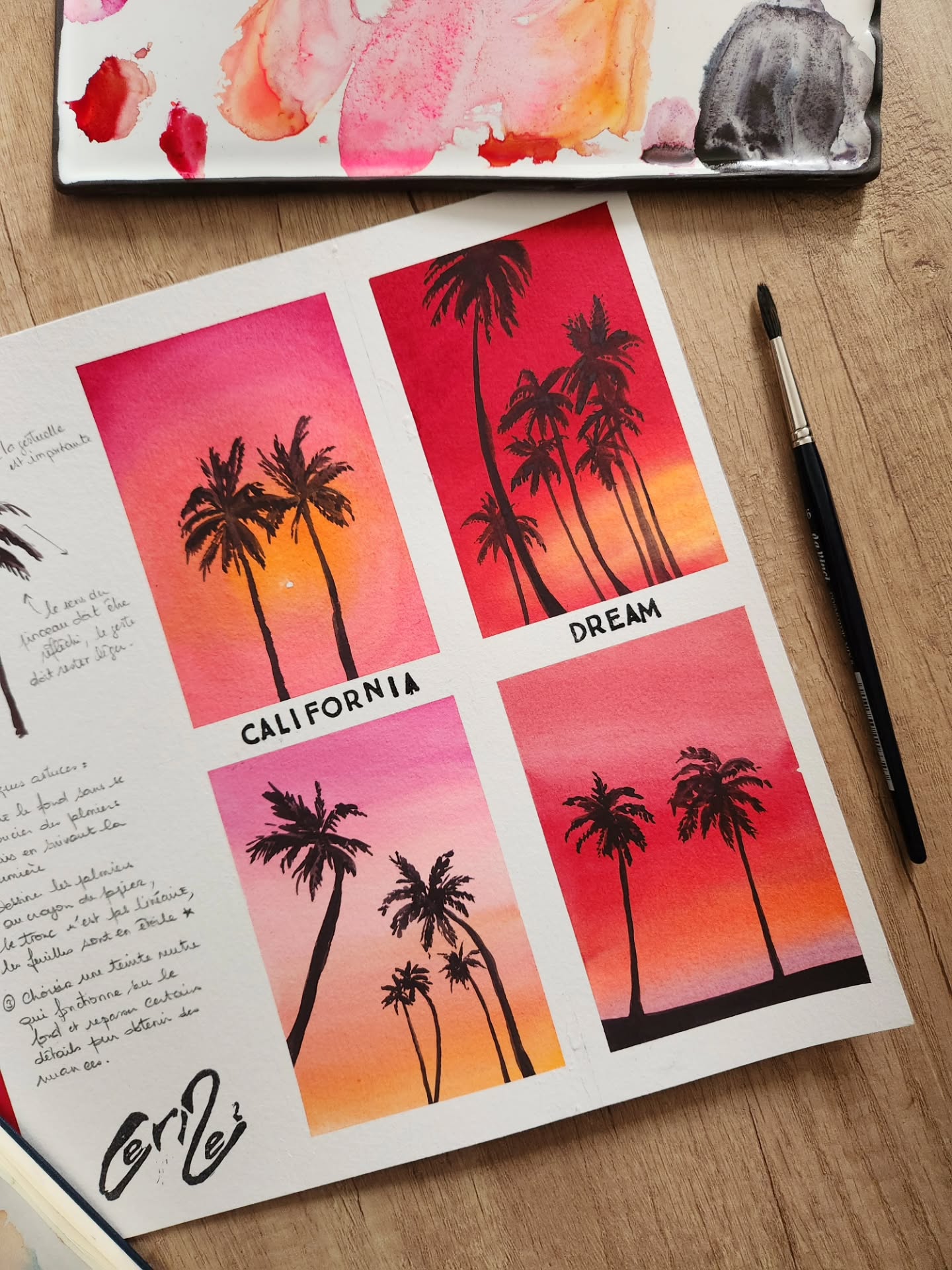 ❤️🧡 California Dream 🌅🌴
Je vous prépare plein de petites choses et celle-ci en fait partie, vous vouliez de beaux dégradés et de beaux palmiers. Voeu exaucé.
On se retrouve sur @sia_soulintoart
Pour un cours en Live pour peindre des ciels de feu 🔥
Les palmiers ont étés au cœur de mes essais en République Dominicaine alors je vous donnerais toutes mes astuces.
En haut à gauche, un petit croquis coloré qui date du 25 février 2019, pour vous partager la progression... la clef 🔑 c'est la répétition et le temps.
Belle semaine à vous tous.
Et merci @clairefontaine_finearts pour ces incroyables couleurs ❤️🧡 Hâte d'essayer le reste 🤗