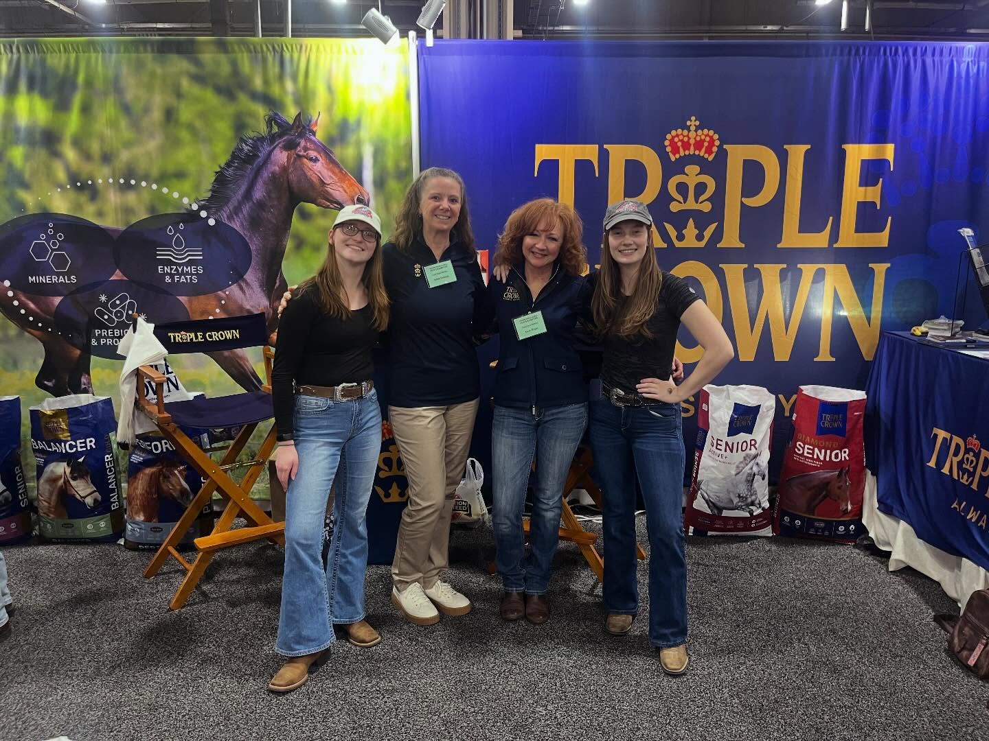 Caroline and Emily got to catch up with our friends at the @triplecrownfeed booth at the Horse World Expo in Harrisburg PA! If you're attending this weekend go say hi to them for us!