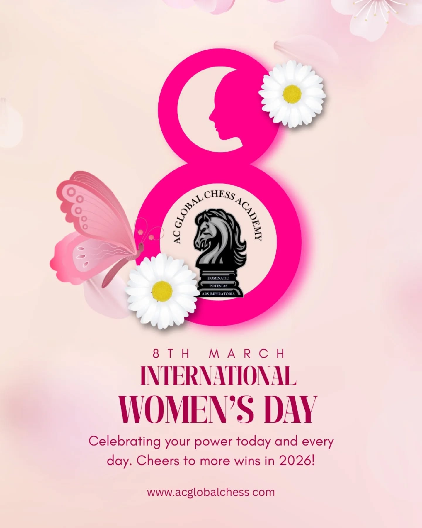 👑Happy International Women’s Day to the women who play the long game, protect their pawns, and lead like Queens. May your 2026 be full of brilliant maneuvers and zero blunders! 🥂
#ChessStrategy #IWD2026 #SmartMoves #WomenWhoLead #chessnotcheckers