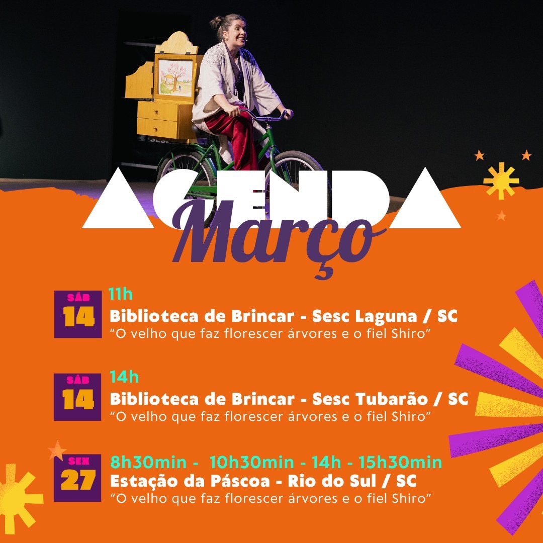 Vamos nos encontrar? Agenda do mês é convite! 🌸
#teatrodori #teatro #kamishibai #histórias #agendamarço