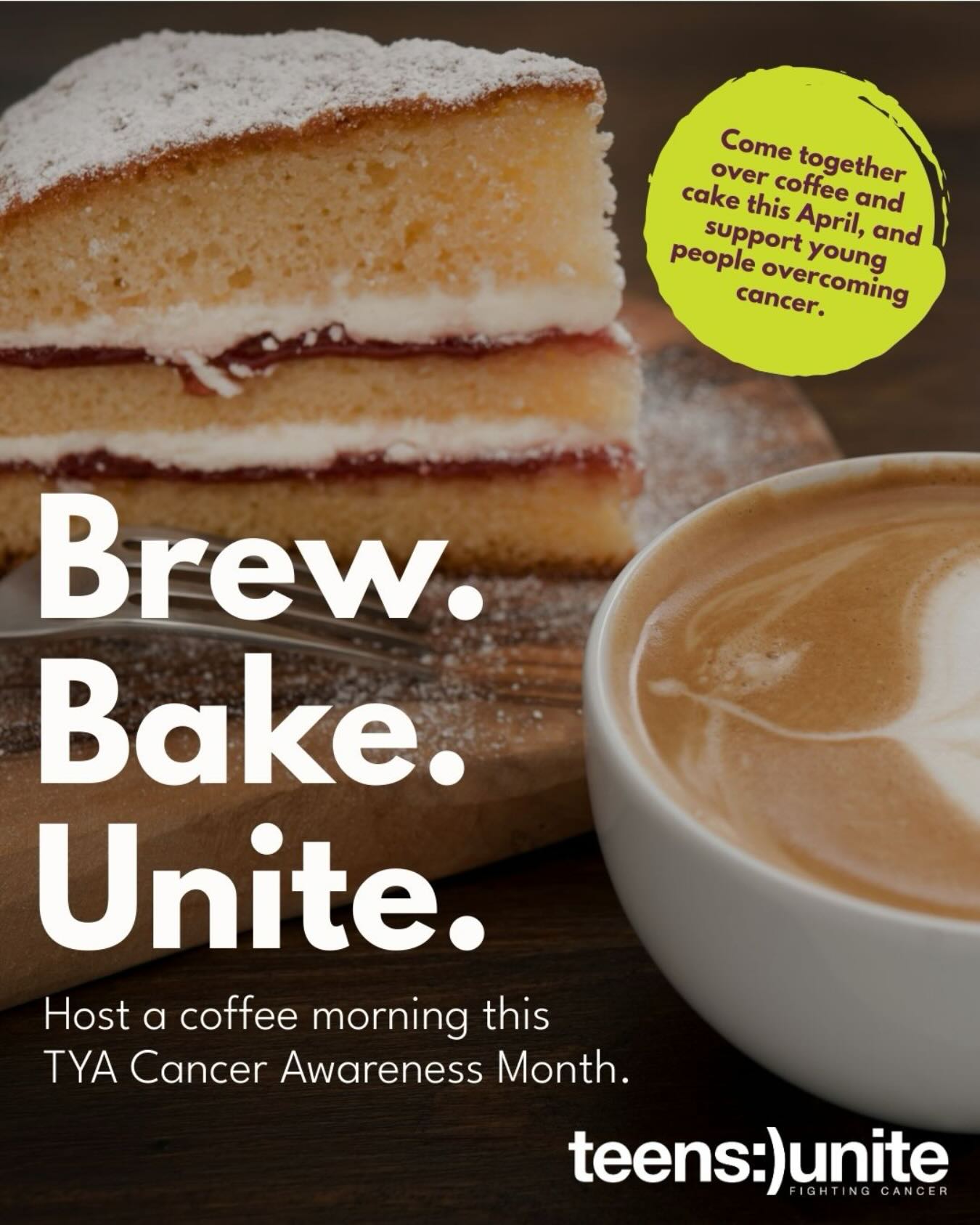 Who will you host a Coffee Morning with for Teens Unite, this April?☕️🍰
This Teenage and Young Adult Cancer Awareness Month (April), why not bring people together and host a coffee morning in support of Teens Unite?
Whether you gather with colleagues at work, friends at home, students and staff at school, or members of your local community group, every cup of coffee shared, and every cake baked can help make a real difference to young people facing cancer.
Getting involved couldn’t be easier. We’ve got everything you need to get started - from helpful tips to fundraising materials - making it simple, fun and stress-free to organise your own coffee morning.
Register your coffee morning via the link in our bio☕️
If you have any questions or would like more information, please don’t hesitate to get in touch:
📧Email: info@teensunite.org
📞Tel: 01992 440091
#coffeemorning #makeadifference #teencancer #cancersupport #cancercharity