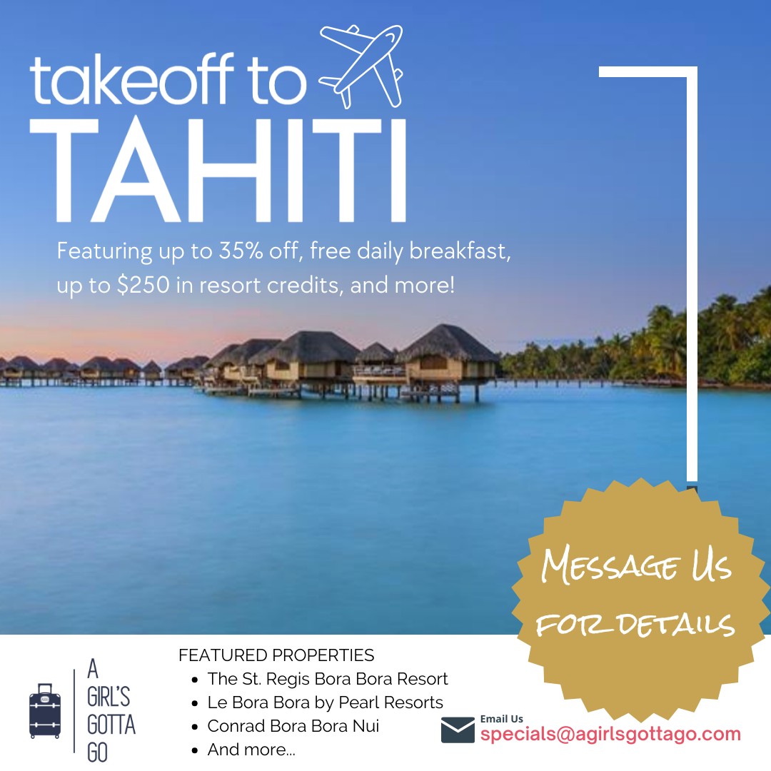 🌺✨ Tahiti is Calling… ✨🌺
Escape to the breathtaking beauty of Tahiti and French Polynesia with limited-time offers on select resorts, including:
🌴 Up to 35% off
🥐 Free daily breakfast
💳 Up to $250 in resort credits
…and more!
Think overwater bungalows, crystal-clear lagoons, lush mountains, and unforgettable sunsets. The perfect setting for honeymoons, anniversaries, or a bucket-list escape. 💙
📅 Book by: March 31, 2026
✈️ Travel through: December 15, 2026
📩 Contact A Girl’s Gotta Go for details and availability. Paradise awaits!
#TravelInStyle #TKO #AGirlsGottaGo #Tahiti #FrenchPolynesia #OverwaterBungalow #LuxuryTravel #BucketListTravel #weareclassic