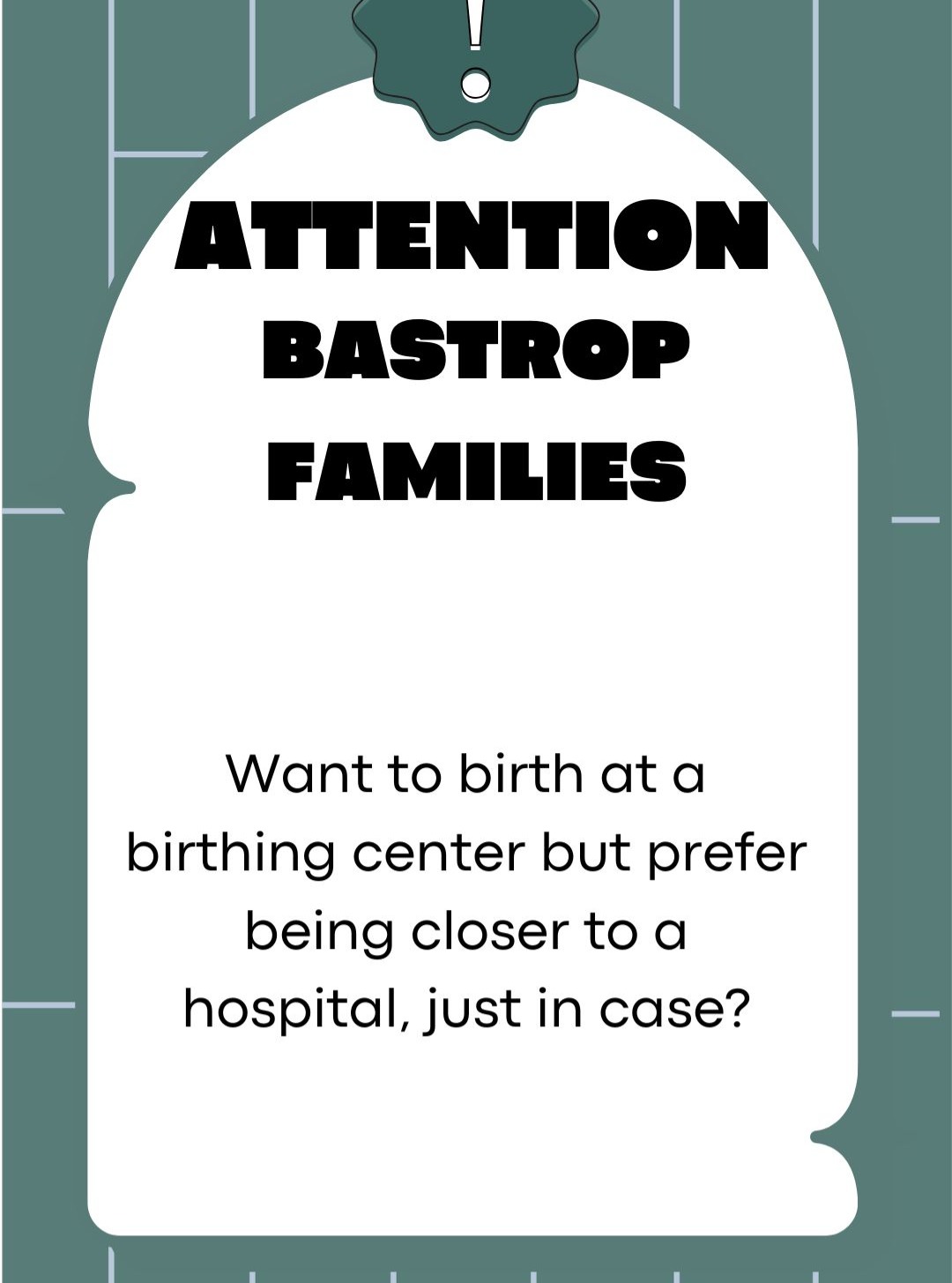 Even though we have a wonderful birthing center here in Bastrop, we know that some moms prefer to have their babies closer to a hospital.
Now you have the option to receive your prenatal care locally in Bastrop and have your baby at our sister birth center in Austin! Austin Rooted. Just two blocks from the hospital!
AustinRooted.com
Reach out to us at The Bastrop Birthing Center or Austin Rooted if you'd like to learn more about receiving your prenatal care in Bastrop and planning your birth at our Austin location.