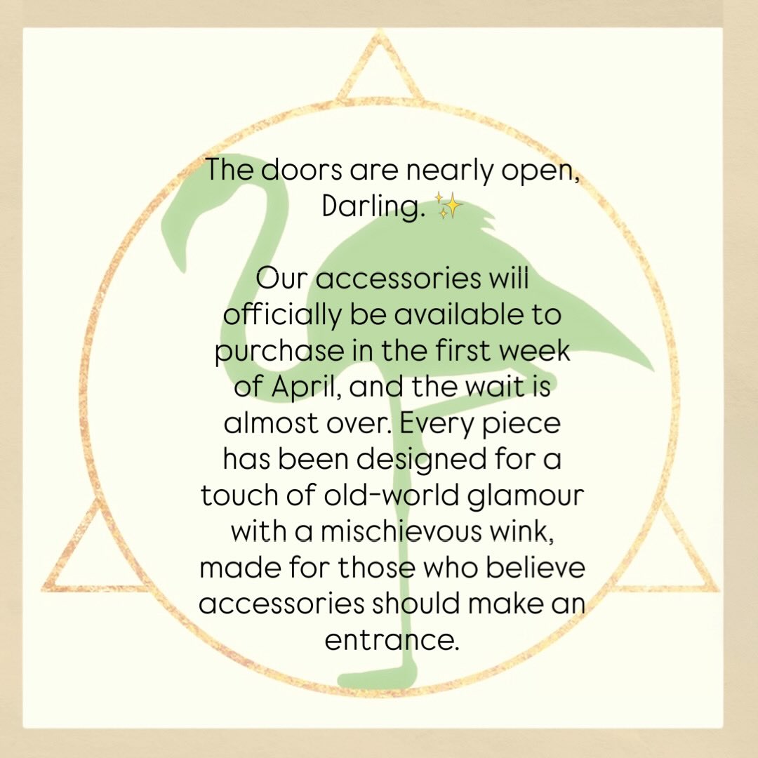 The doors are nearly open, Darling. ✨
Our accessories will officially be available to purchase in the first week of April, and the wait is almost over. Every piece has been designed for a touch of old-world glamour with a mischievous wink—made for those who believe accessories should make an entrance.
All prices are now live on the website, so you can browse, choose your favourites, and be ready when the collection arrives.
The countdown begins… April is coming. 💎
#fyp #style #accessories #ootd #vintage