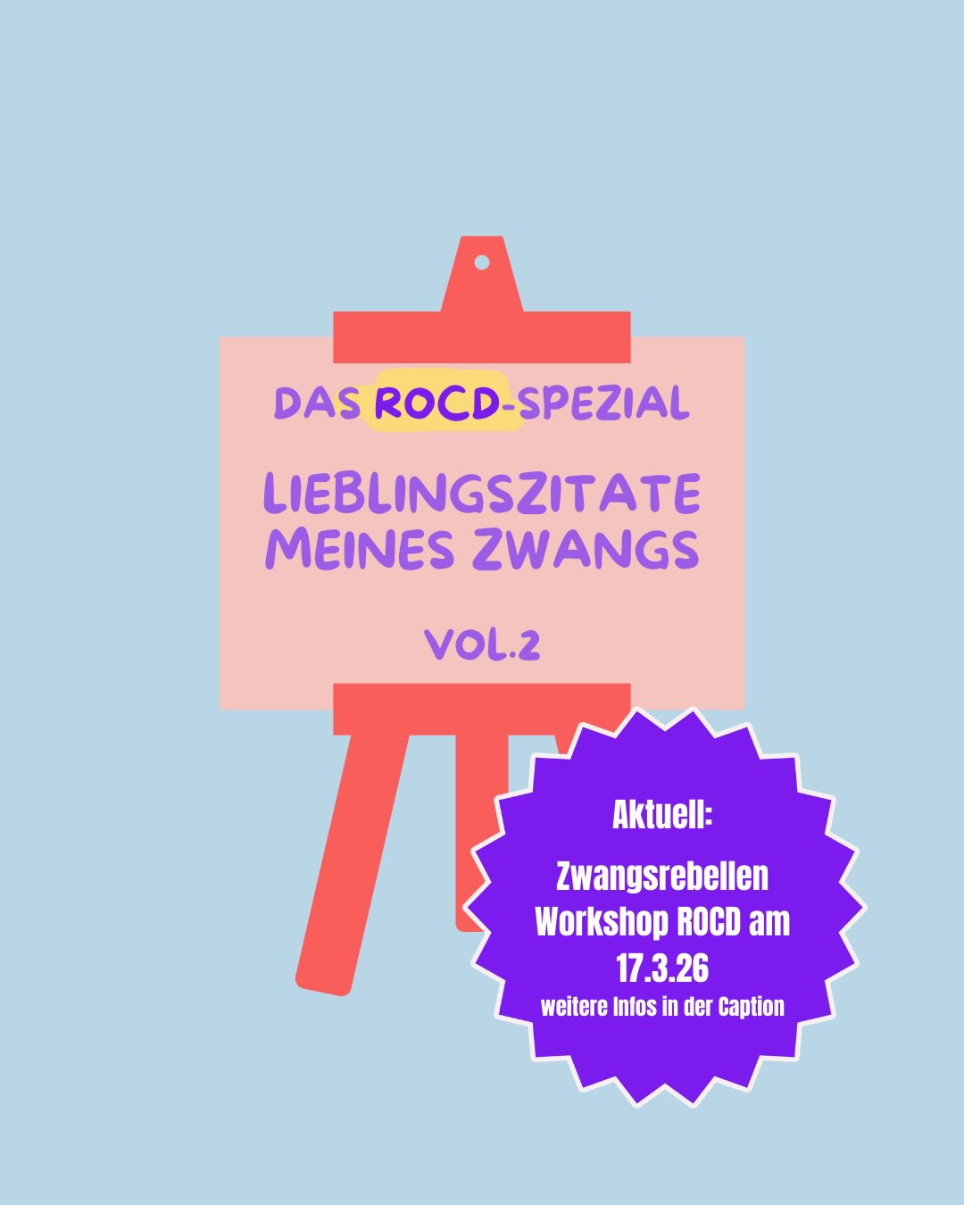Passend zu unserem anstehenden ROCD-Workshop bei den Zwangsrebellen habe ich diesen Beitrag noch einmal hervorgekramt.
Die Gedanken im Post kennen viele Menschen mit ROCD: Zweifel, die plötzlich sehr real wirken. Fragen über Gefühle oder die Beziehung, die sich immer wieder aufdrängen. Und der Versuch, im Kopf endlich Klarheit zu finden.
Was mir dabei immer wieder auffällt: Wie ähnlich sich diese inneren Dialoge oft sind. Und wie schnell man trotzdem denkt, man sei damit allein.
Genau über solche Dynamiken sprechen Fabian und ich als Zwangsrebellen auch in unseren Workshops. Wir bieten regelmäßig Themenworkshops rund um Zwang an und nehmen uns dabei jeweils ein bestimmtes Thema vor.
Der nächste Workshop findet am 17.03. statt und widmet sich dem Thema ROCD.
Der Austausch findet in einem geschützten Rahmen statt, unter Betroffenen. Viele erleben es als entlastend, über Gedanken sprechen zu können, für die sonst oft Scham da ist.
Wenn dich das Thema anspricht, schreib mir gerne eine DM. Dann erkläre ich dir die weiteren Details.
Mich würde auch interessieren:
Hast du dich in einem der Gedanken wiedergefunden?
Sammlung erweitern?
#rocd #zwonk #ocd #zwangsstörung #zwangsgedanken
❤️ Hinweis: Ich spreche hier aus meiner eigenen Erfahrung mit Zwängen und dem, was mir auf meinem Weg geholfen hat. Das ersetzt keine professionelle Diagnose oder Therapie. Wenn du merkst, dass dich deine Symptome stark belasten oder du unsicher bist, hol dir bitte Unterstützung bei Fachleuten, die dafür ausgebildet sind.
Meine Inhalte sollen Orientierung geben, Mut machen und das Gefühl vermitteln, dass du mit all dem nicht alleine bist – sie sind aber keine Behandlung und auch keine Anleitung für therapeutische Entscheidungen