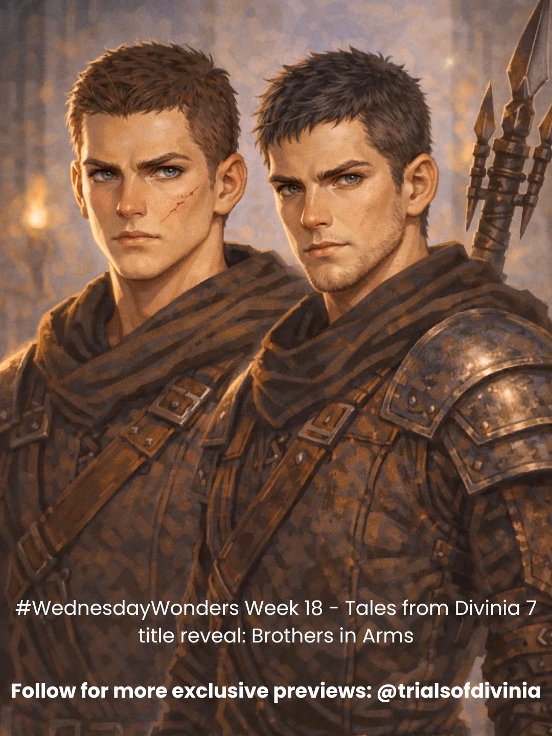 Between trials, Bren wrestles with doubt about his place in Divinia. Through memories of childhood scars, his first meeting with Cairn, and the forge that shaped him, he begins to see his own strength. As Cairn shares his purpose, the two friends discover that courage – like steel – is forged over time.
Coming - March 2026 🔨
#TrialsOfDivinia #FantasyBooks #IndieAuthor #Bookstagram #BookTok