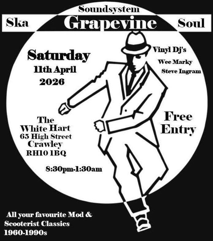 April 11th Northern Soul night with Grapevine sound system From 8:30 till late #crawley #northernsoul