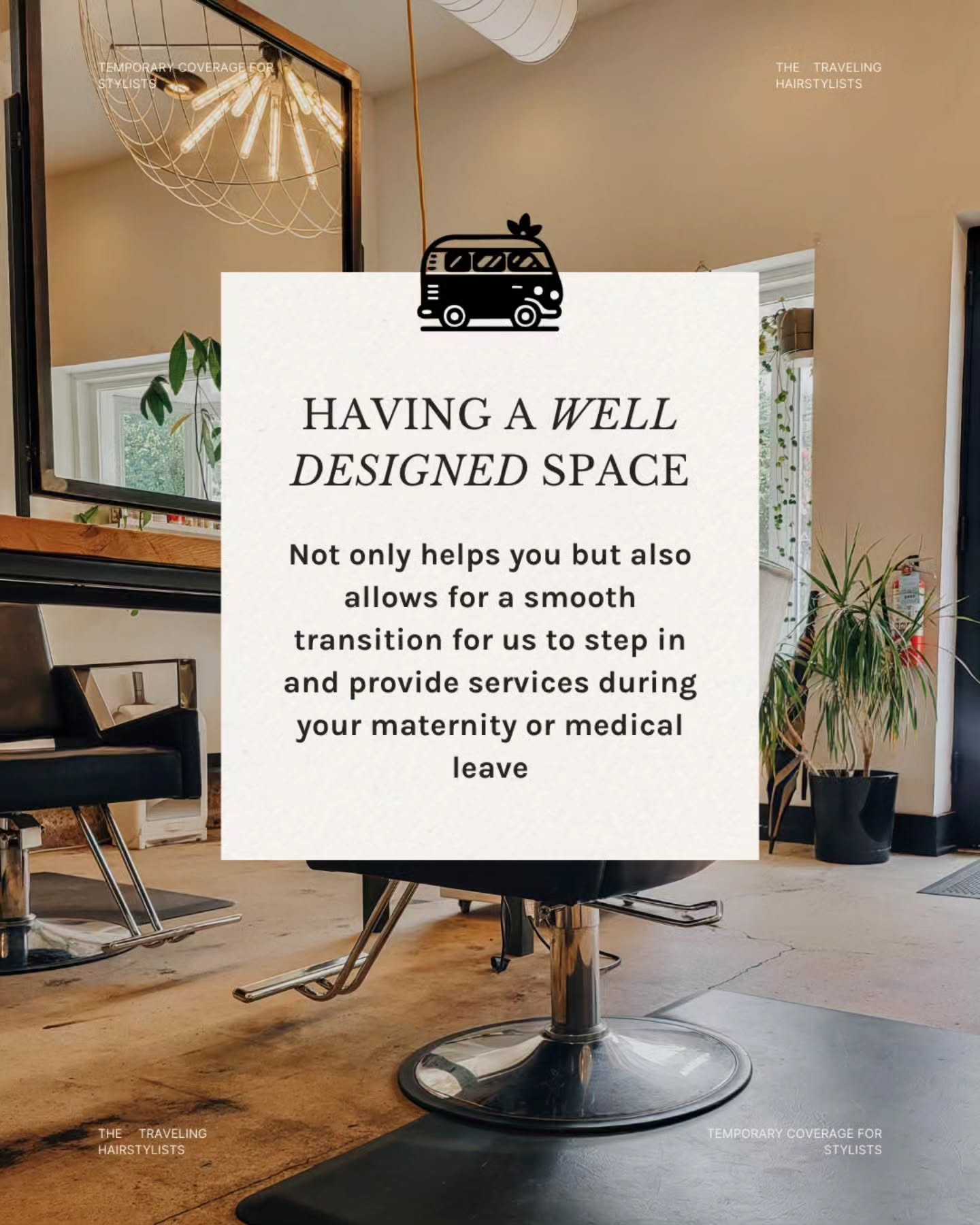 As The Traveling Hair Stylists, we are a service that stylists can hire out to have one of our team members travel directly to you and fill in during a maternity, medical, or extended leave of any kind
Our goal is to provide ultimate retention, cover 100% of your rent, and maintain your space for you. This is why having an intentional and organized space makes for an easy and seamless transition for us to step in for a temporary amount of time.✨️
If you are struggling in these areas at all, I have the perfect person to connect you with!
@theorganizedhairstylist is your go-to resource for all this. Make sure to follow her if you aren't already and check out her personalized services🙌
#hairbiz #independenthairstylist #suitestylists