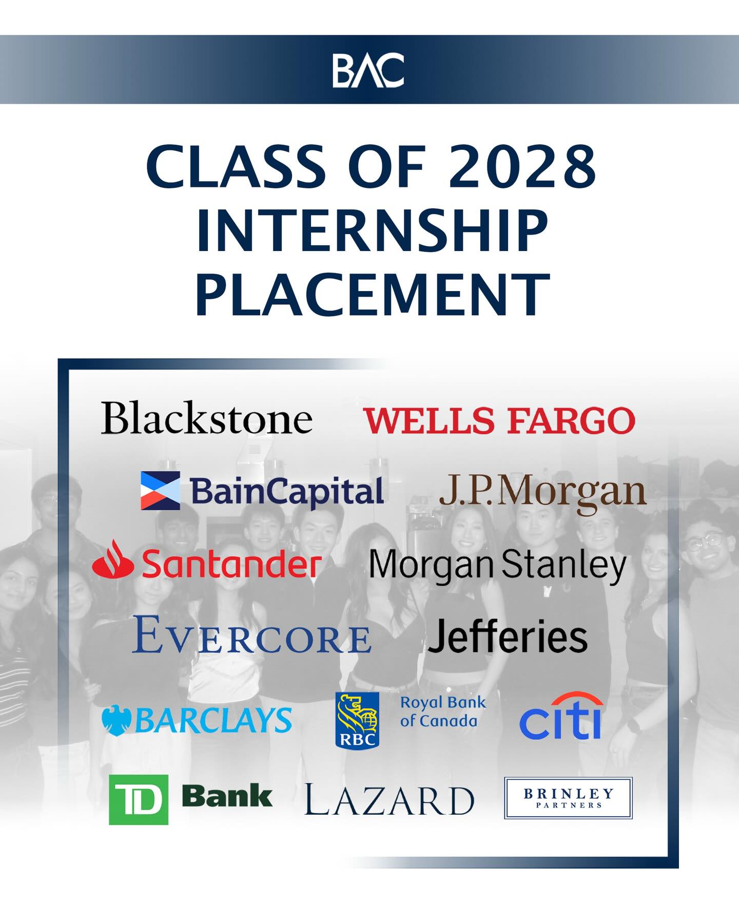 Banking At Cornell is proud to announce our sophomores’ Summer 2027 internships! Congratulations to everyone on landing incredible offers and we wish them the best of luck ahead 🎉🎉🎉
