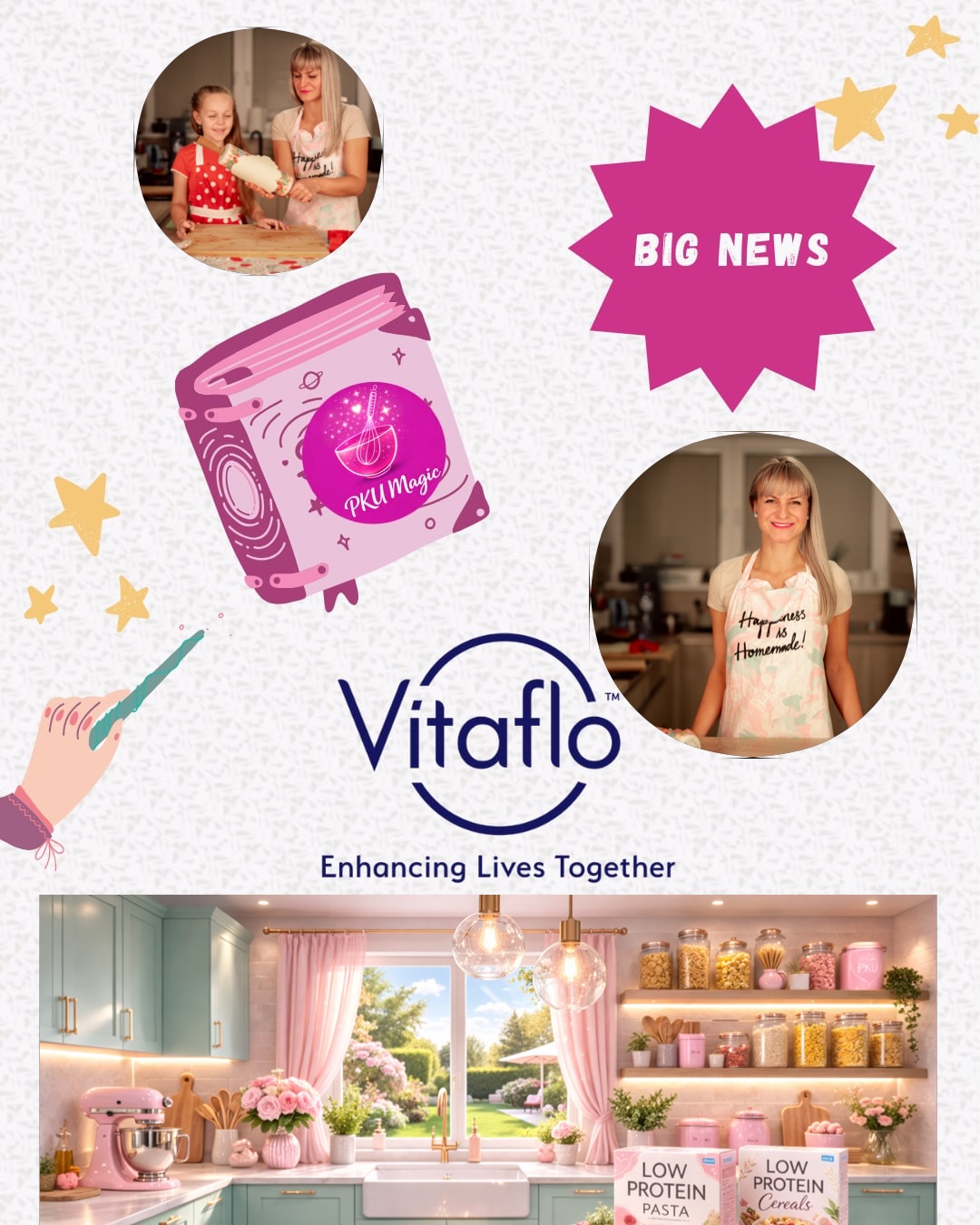 🇸🇰 BIG NEWS🪄🪄
Po rokoch tvorby receptov pre PKU Magic prichádza moment, ktorý som si dlho predstavovala – pripravujem kuchársku knihu pre pacientov s PKU na Slovensku a v Česku.
Táto kniha je súhrnom 10 rokov skúseností, experimentovania v kuchyni a každodenného života s PKU diétou. Vzniká z reálnej potreby – aby mali rodiny praktické recepty, ktoré fungujú v bežnom živote.
O to viac pre mňa znamená, že hlavnú podporu vzniku slovenskej verzie kuchárky pre slovenských a českých pacientov poskytuje Vitaflo SK & CZ. Spoločnosť, ktorá sa dlhodobo venuje podpore pacientov s metabolickými ochoreniami.
Ako malý food bloger pre PKU komunitu som nikdy nečakala, že si moju prácu všimne firma, ktorá robí toľko pre pacientov na celom svete.
Preto si túto dôveru nesmierne vážim.
A všetkým z PKU komunity –
táto kuchárka vzniká pre vás.
Ďakujem, že ste tu so mnou na tejto ceste. 💖🪄
—
🇬🇧 BIG NEWS 🪄🪄
After years of creating recipes for PKU Magic, the moment I’ve been dreaming about is finally here – I’m preparing a cookbook for families living with PKU in Slovakia and the Czech Republic.
This book is a summary of 10 years of experience, recipe development, and everyday life with a low-protein diet. It comes from a real need – to create practical recipes that truly work for families.
It means even more to me that the Slovak edition of the cookbook for patients in Slovakia and the Czech Republic is being created with the support of Vitaflo SK & CZ, a company that has been supporting people with metabolic conditions for many years.
As a small food blogger for the PKU community, I never imagined my work would be noticed by a company doing so much for patients around the world.
This trust truly means a lot.
And to everyone in the PKU community –
this cookbook is being created for you.
Thank you for being part of this journey. 🫶🪄💖
#PKUMagic #PKUcommunity #cookbook #pku #bignews