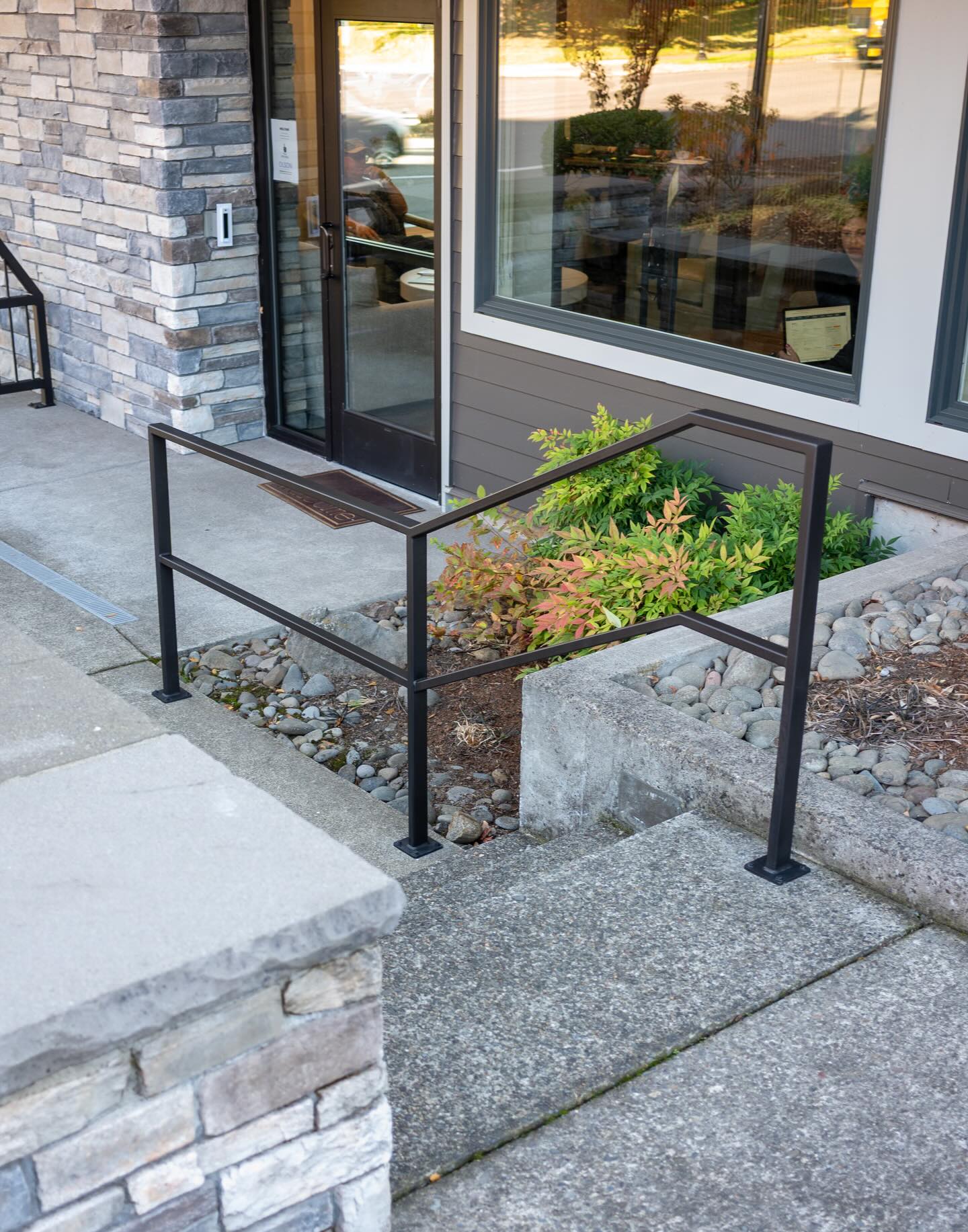 A handrail and guardrail combo for a local business.