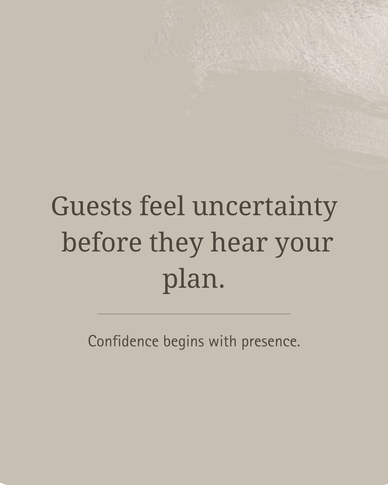 Many guests arrive feeling unsure.
They may bring inspiration images or ideas, but what they are often seeking is reassurance and guidance.
Confidence in the consultation space doesn’t begin with answers.
It begins with presence.