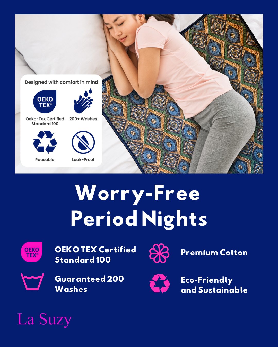 Designed to keep you comfortable and confident, La Suzy also supports a sustainable lifestyle by reducing waste from disposable products. Say goodbye to messy clean-ups and hello to peace of mind with La Suzy! 💜
#LaSuzy #PeriodProud #SustainablePeriods #BetterPeriods #MenstrualHealth #PeriodTalk #SustainablePeriods #PeriodCare #ReusablePeriodMat #EcoFriendlyLiving #PeriodRevolution #PeriodPositivity #SelfCare #WomenEmpowerment #HealthAndWellness #FeminineCare #MenstrualHealth #PeriodTalk #EndPeriodPoverty #PeriodProblems #PeriodSupport #ThatTimeOfTheMonth #CycleSyncing #PeriodStruggles #PMSRelief #FlowWithConfidence
