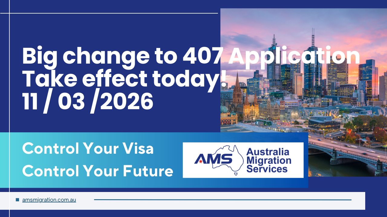 Major Changes to Australia’s Subclass 407 Training Visa Take Effect 11 March 2026
#australiamigration #australiamigrationexperts #AustraliaMigration #australiamigrationnews #australiamigrationupdates #australiaimmigration #australiaimmigrationconsultant #australiaimmigration #australiaimmigrationnews #407visa #407Visa