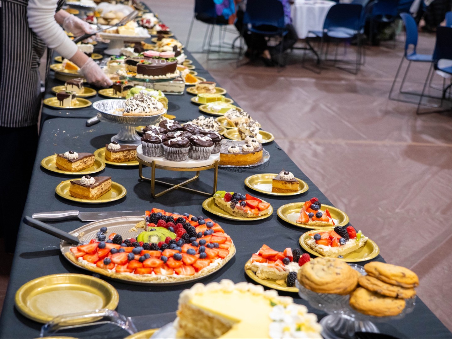 Serving up sweets in preparation to serve faithfully!
Thank you to all who came to our Missions Benefit to support our students for their upcoming trips to Cambodia and Kosova this summer! We hope you enjoyed the sweet desserts, creative auction baskets, and fun moments with our mission teams!
If you want to read more about and support our missions teams doing global good, visit our missions webpage: bushnell.edu/student-life/campus-ministry/mission-trips/