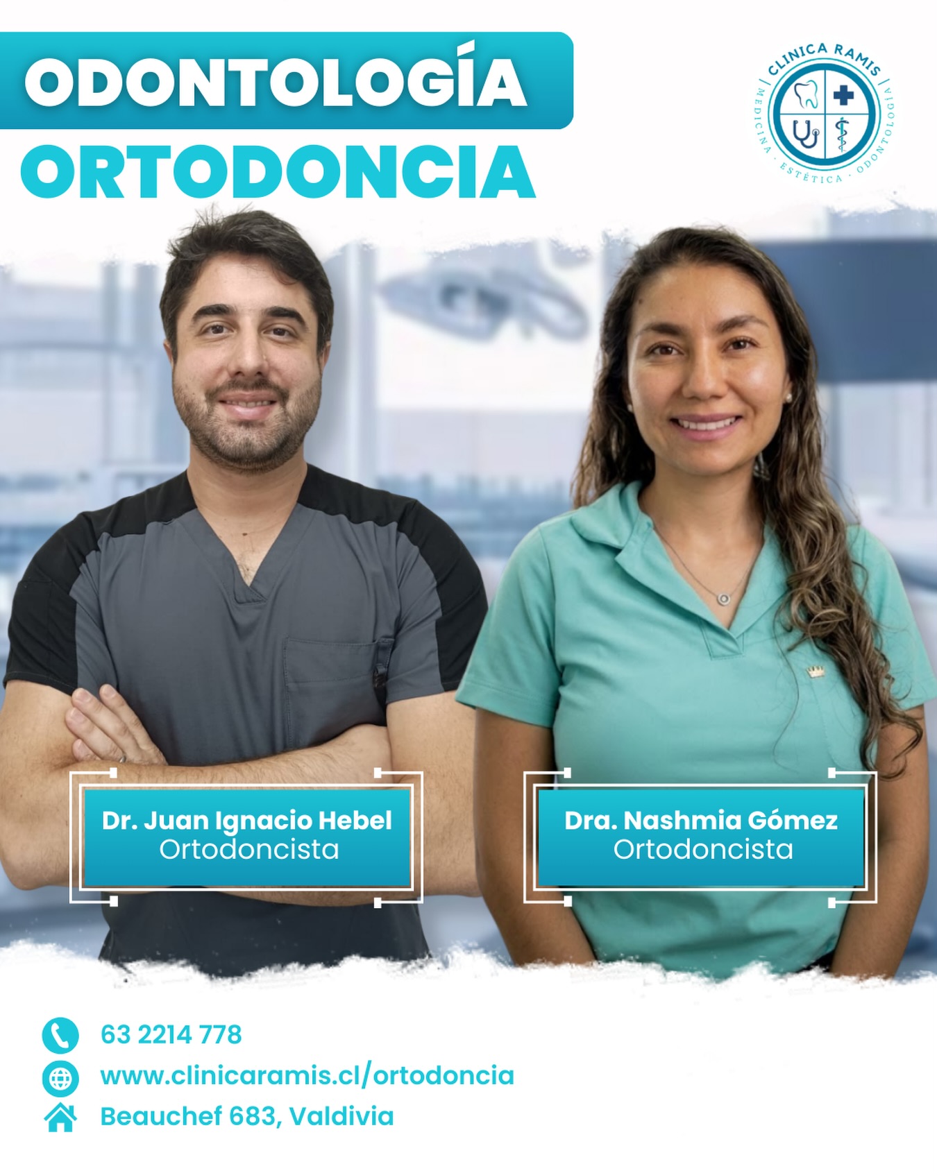 ¡Tenemos nuevos especialistas en ortodoncia en Clínica Ramis! 😁
Se integran a nuestro equipo @hebelortodoncia y @nashortodoncia, ortodoncistas dedicados a corregir la posición de los dientes y la mordida, ayudando a mejorar tanto la estética de la sonrisa como la salud bucal.
Con ellos puedes iniciar tratamientos como:
• Alineadores invisibles
• Brackets tradicionales
Además, aprovecha nuestra promoción de brackets por $359.990, que incluye:
✔ Evaluación
✔ Estudio de ortodoncia
✔ Radiografías
✔ Instalación de brackets
✔ Kit de limpieza
📍 Encuéntralos en Beauchef 683, Valdivia
📲 Agenda tu evaluación y comienza tu tratamiento de ortodoncia.
#OrtodonciaValdivia #Brackets #AlineadoresInvisibles #ClínicaRamis #Valdivia