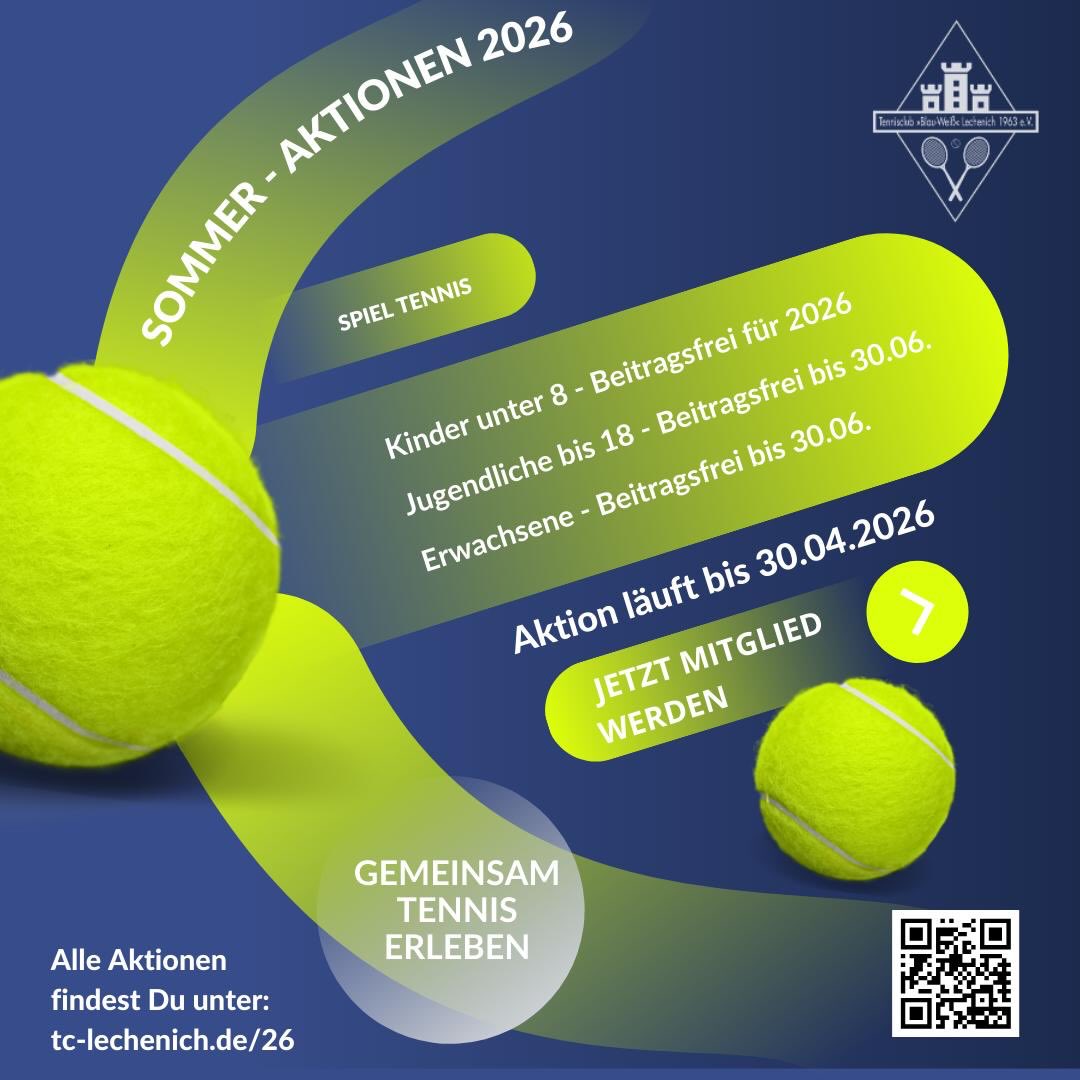 Du möchtest 2026 mit Tennis durchstarten oder nach einer Pause wieder einsteigen? 🎾
Dann nutze jetzt unsere Neumitglieder-Aktion bis zum 30. April! 💙🤍
Freu Dich auf:
🎾 8 Sandplätze
🏟 2 Hardcourts
🔥 2 Padelcourts
🥳 ein aktives und geselliges Clubleben
Ob alleine, mit Freunden oder mit der ganzen Familie, ob Hobbyspieler oder Wettkampf – bei uns im TCL ist jeder willkommen! 🙌
Alle Infos zur Aktion findest Du auf unserer Website 🌎💻
Wir freuen uns auf Dich auf und neben dem Platz! 🎾🍻
#tennis #tennisverein #tennislife #padel #padeltennis