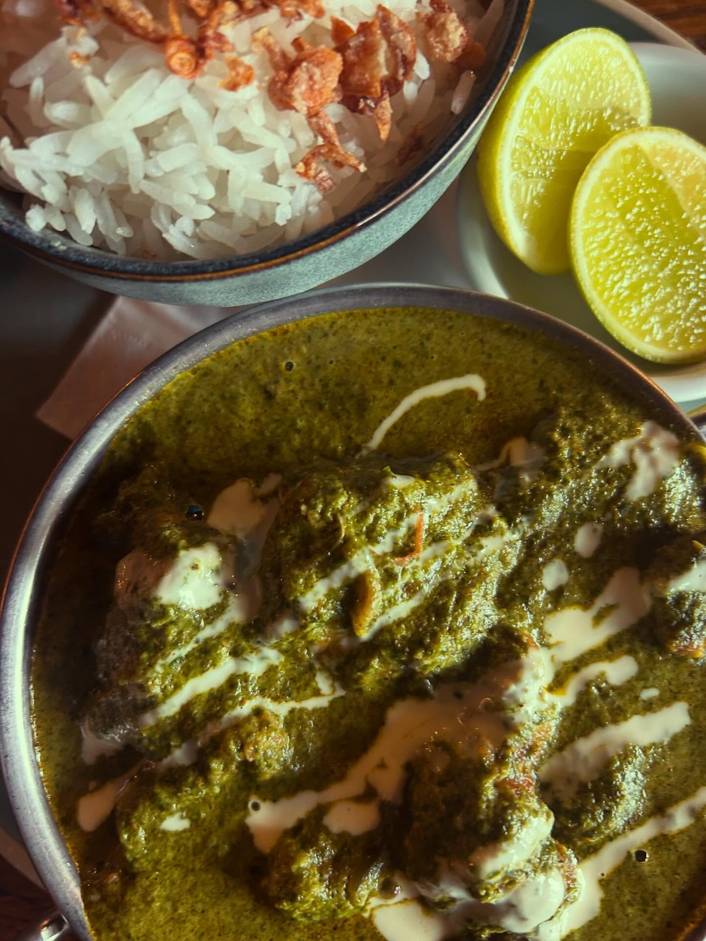 LOCALS’ NIGHT…!!!
Tonight’s feature is a scrumptious Fish Palak.
Choice of 3 curries w/ rice.
$25 dine in / $18 takeaway. Staff super happy to taste test this one.
Yummmm!