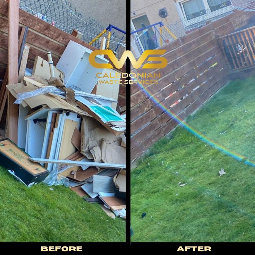 Broken furniture and cardboard removed quickly and responsibly by the team, leaving the garden all clear again.
Need waste taken away? Send us a message for a quick quote.
#wasteremoval #edinburghbusiness #houseclearance #wastemanagement #beforeandafter #recycling #localbusiness #edinburghservices