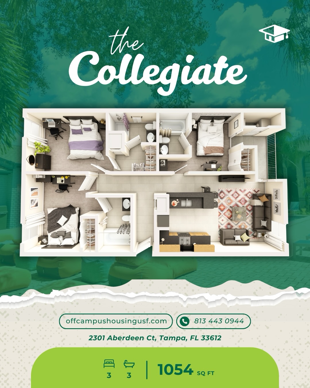 Dorms were a phase - this is a lifestyle 🔑
Check out these stunning layouts, but the real question is: which one will you call home? 🏠
Call our leasing office TODAY to see all our amazing layouts! Before spots run out ✍️
#CollegeTownCommunities #LiveWithin #Leasing