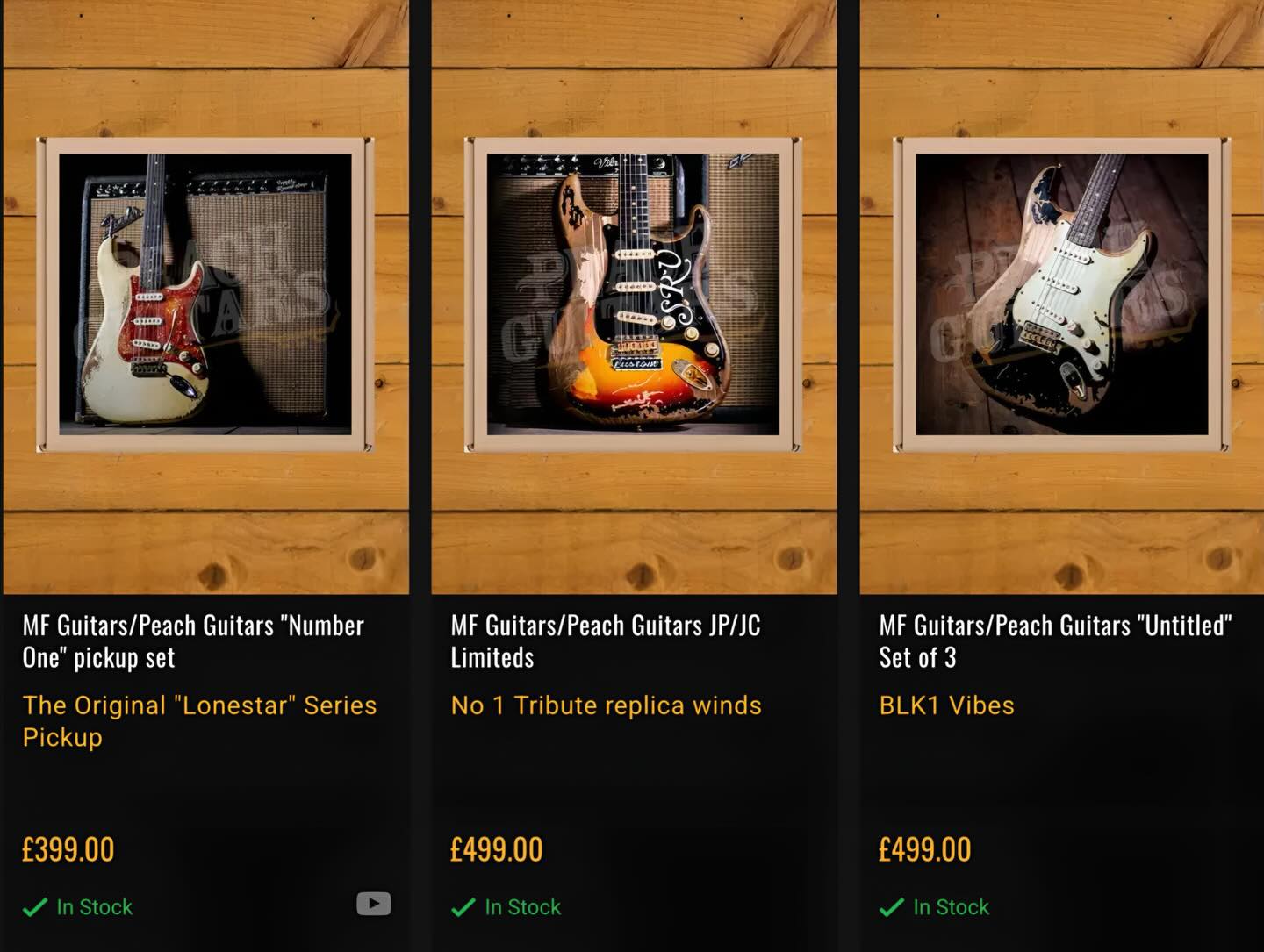 All sets now in stock @peachguitars