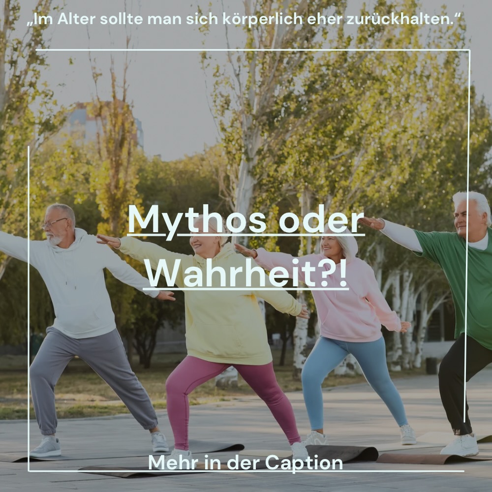 Mythos oder Wahrheit? 🤔
„Im Alter sollte man sich körperlich eher zurückhalten.“ 👴❌
Auflösung: MYTHOS! ✅
Erklärung:
Gerade im Alter ist Bewegung besonders wichtig. Regelmäßiges Training verbessert Gleichgewicht, Kraft und Koordination und kann Stürzen vorbeugen. Außerdem unterstützt Bewegung die Herzgesundheit und erhält die Selbstständigkeit im Alltag. Unsere Rehasport- und Gesundheitskurse sind speziell darauf ausgelegt, sicher und effektiv zu trainieren. 🏋️♂️✨
Fazit:
Wer sich bewegt, bleibt länger mobil und selbstständig! 💚