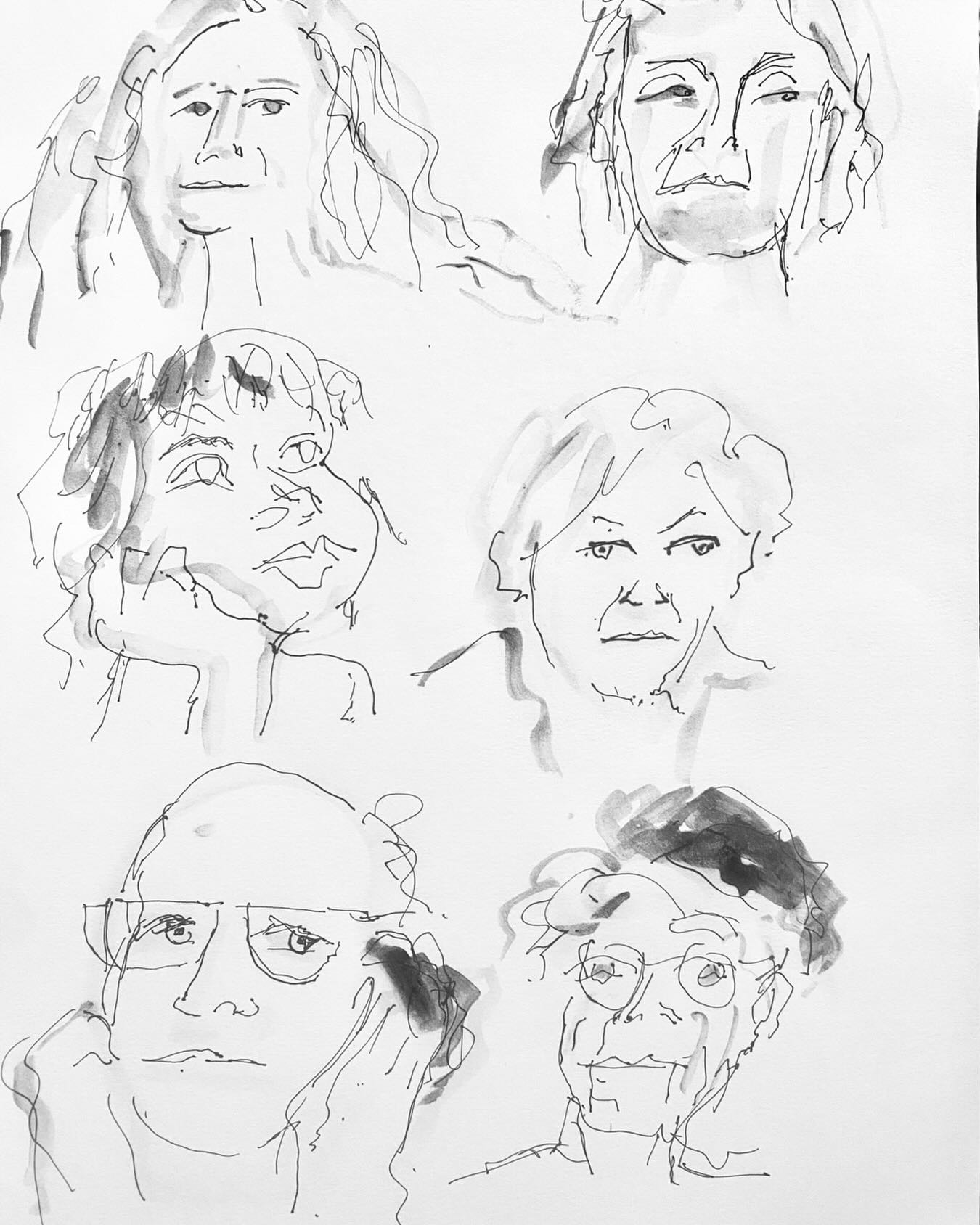 A few drawings done today at “Drawing is Free “ Session run by Chloe Briggs. Thanks to all who posed. #@drawingisfree_org #portraitdrawing #artoninstagram #penandwash #wiltsĥireartist