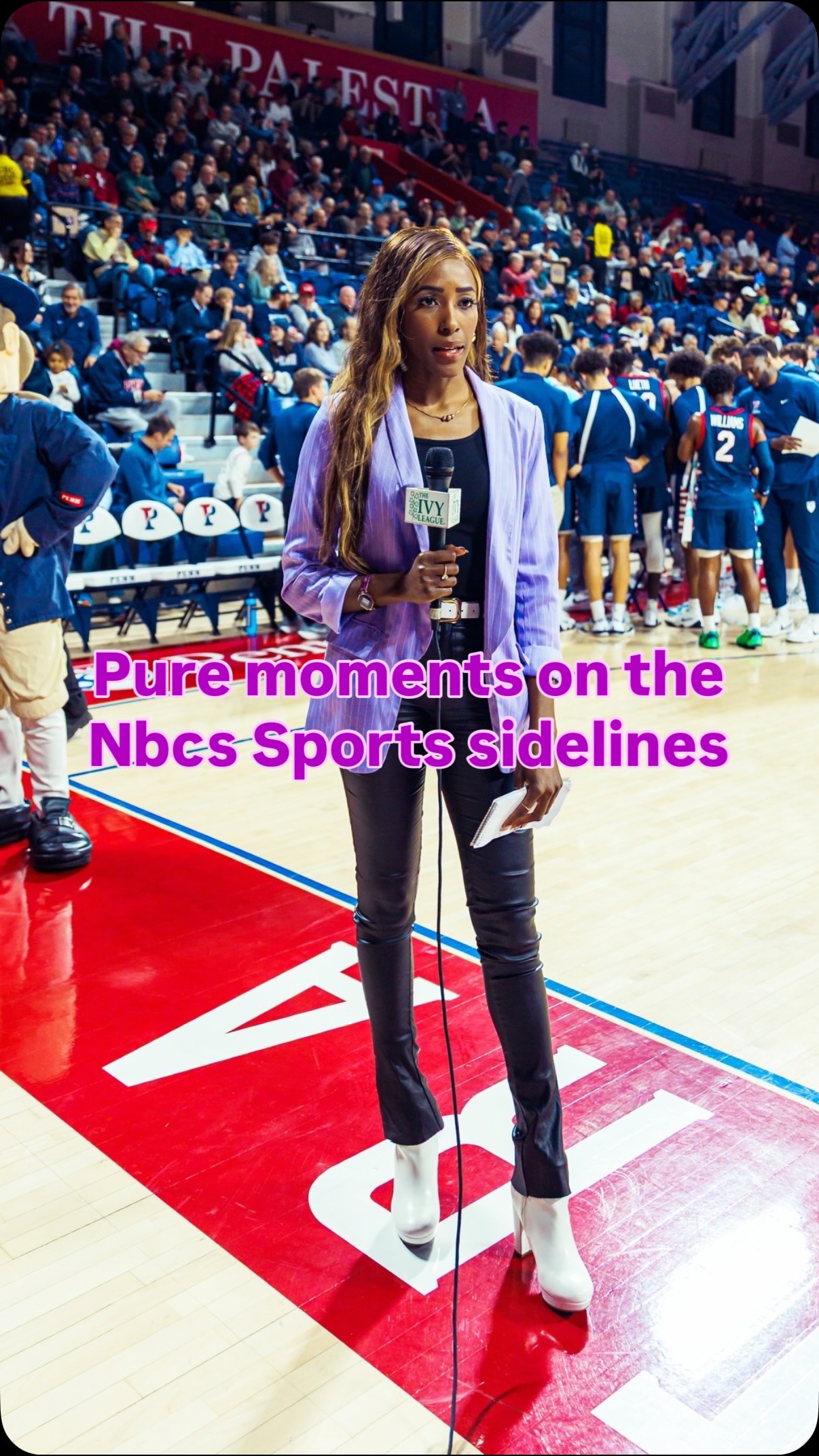 Pure joy being able to do what I love in moments like this on NBC Sports🎤🏀
Postgame conversations hit different when you can feel the emotion, the hard work, and the pride pouring out of a team. Covering basketball and getting to break down the game while celebrating a big win is exactly why I’m so passionate about this craft.
These are the raw, organic moments I live for — great basketball, great stories, and the chance to capture it all in real time. Grateful to be courtside, asking the questions, and sharing the game with all of you.
Let’s keep it rolling. 🔵🔴
#MarchMadness #NCAA #throwback #WomenInSports