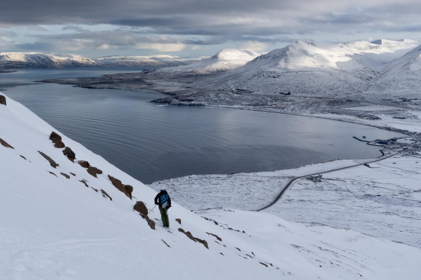 Troll Peninsula, Iceland. Fortunately the sun peeked out a little for us.
#iceland #skiiceland #trollpeninsula #earnyourturns #iceland_photography