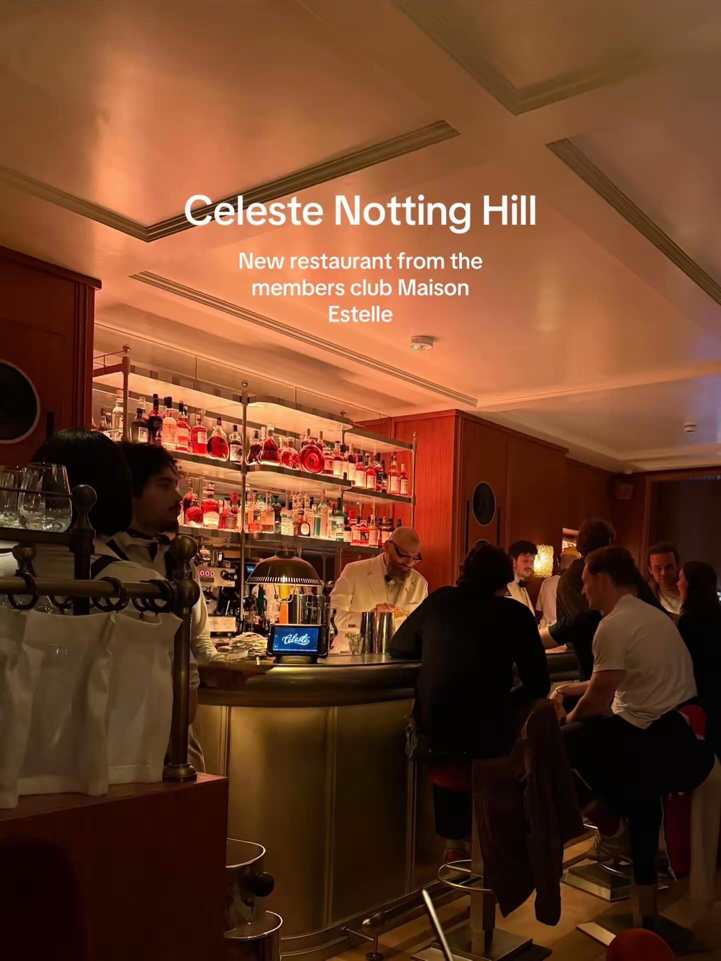 The new Notting Hill opening from the team behind the Maison Estelle members club. Celeste is the latest addition to the Estelle community, set inside a restored townhouse with a public Italian-American restaurant downstairs and a members bar upstairs inspired by Tokyo listening bars. 
Stopped by the upstairs bar for a special occasion and tried the tiramisu and profiteroles. The tiramisu had a strong coffee flavour so not for everyone, but the profiteroles with pistachio, caramel and vanilla filling and warm chocolate poured on top were the highlight. Beautiful space and a great spot for a late night dessert or drink in Notting Hill.
#maisonestelle #londonrestaurants #londondesserts #londonbars #celestenottinghill