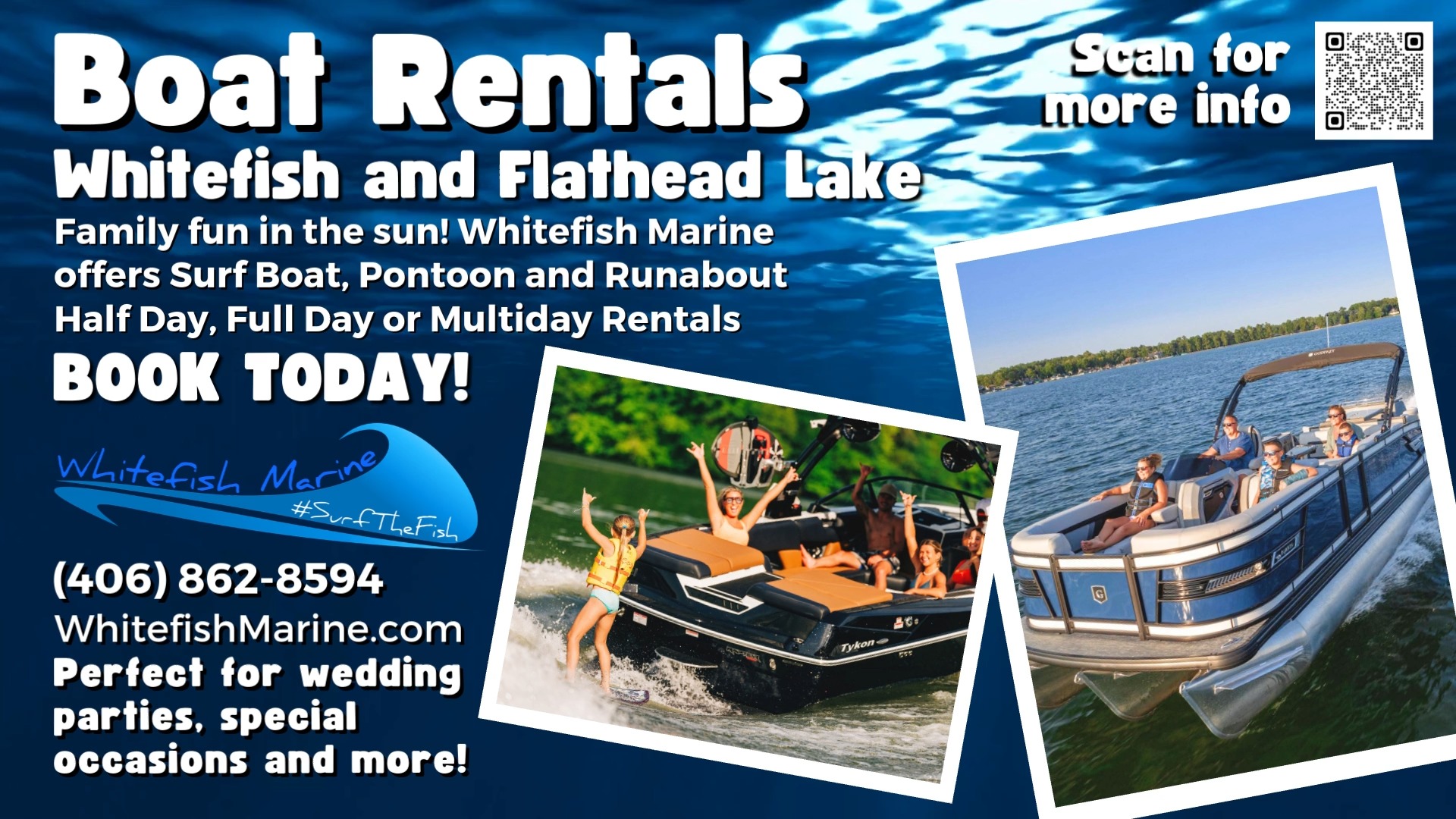 Summer 2026 Reservations are LIVE! Book your lake day today! Rentals.WhitefishMarine.com 🌊