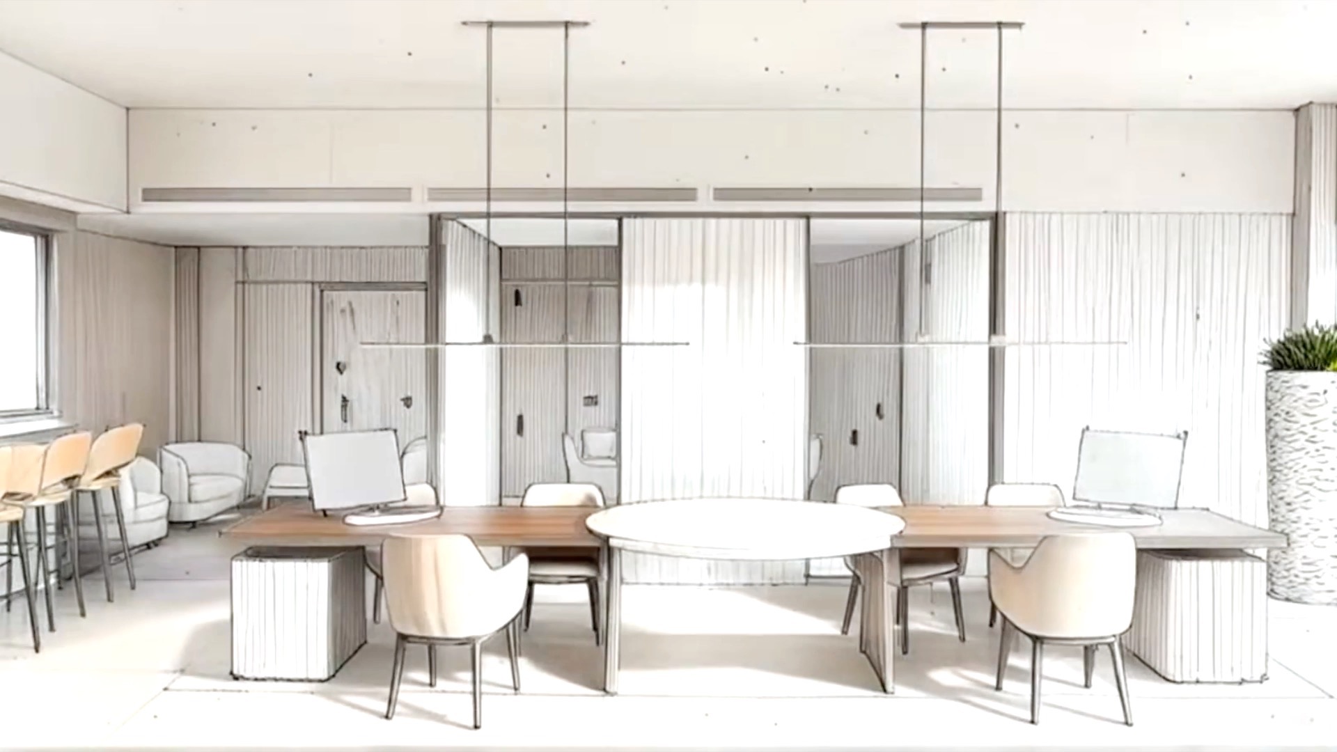 Nieuwe opdracht.✨
Een kantoor / workspace dat voelt als thuiskomen; warm, uitnodigend, luxueus en toch toegankelijk en tijdloos.
Dit is mijn visie op het kantoor / de workspace van morgen:
een plek waar mensen graag willen zijn, waar rust en verbinding vanzelf ontstaan en waar design niet alleen mooi is, maar ook functioneel.
Van schets naar realiteit. Van idee naar beleving.
#interieur #workspace #officedesign #interieurinspiratie #interieurdesign