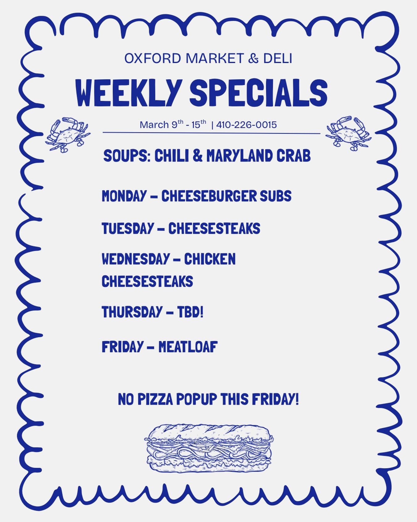 Specials this week!!
