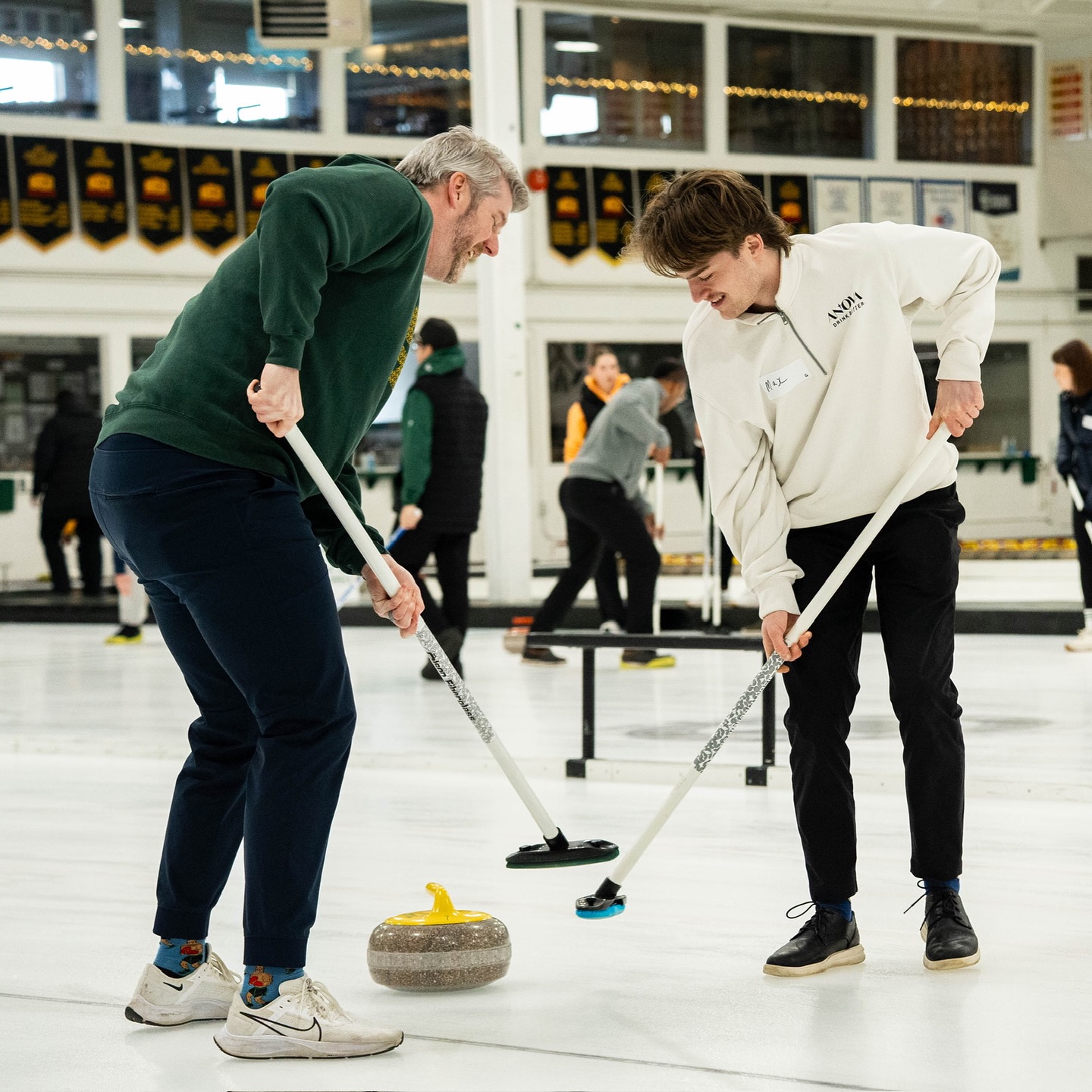 Sweep, slide, sip. Thatâs how we curl.