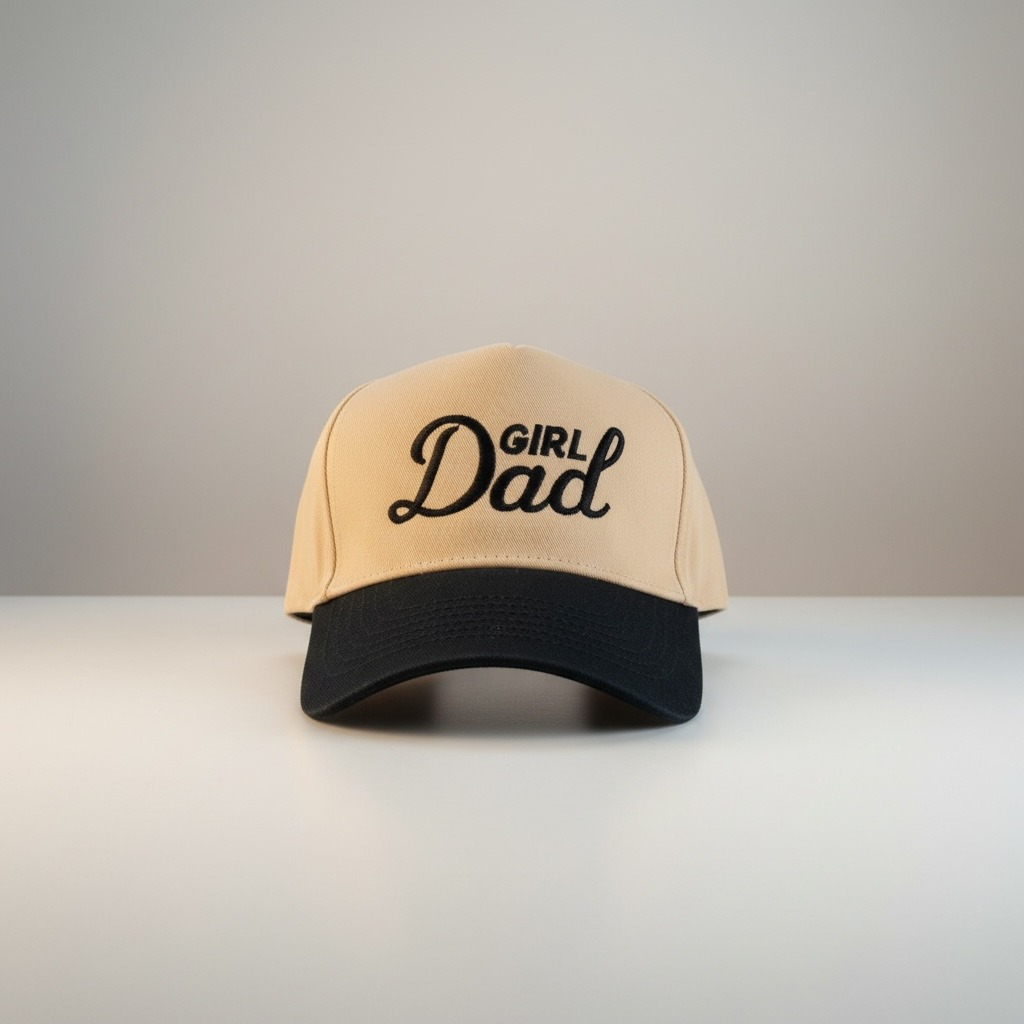 Wear the title proudly. Our Girl Dad embroidered hat is a timeless daily staple — choose your hat color and embroidery thread for a custom look. Link in Bio #GirlDad #DadStyle #EmbroideredHat #CustomCaps #FatherhoodFashion
