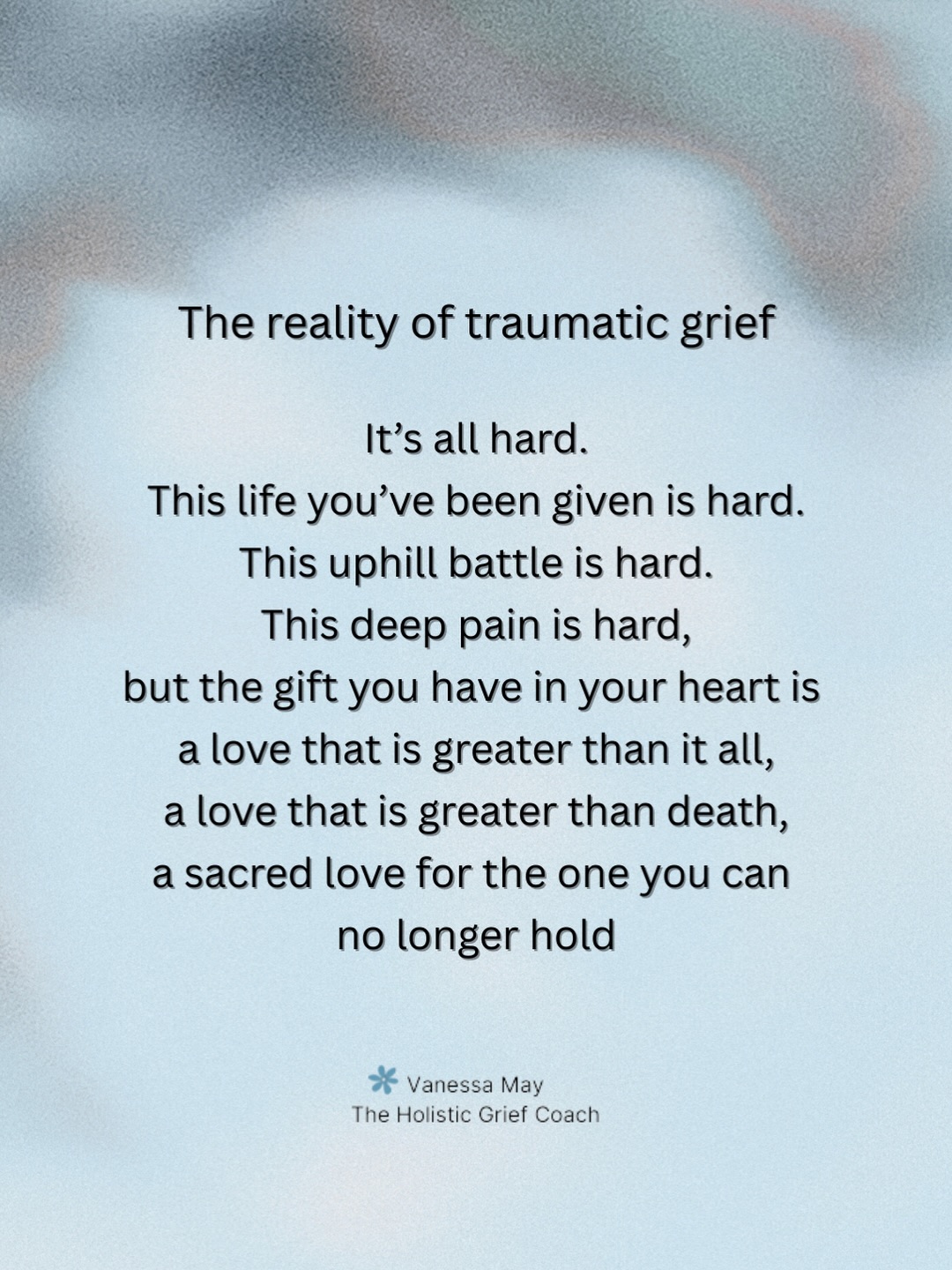 The harsh reality of traumatic grief is that it’s unimaginably hard, it can be an uphill battle and the pain goes deep - deeper than any pain you’ve ever known. But the love remains and focusing on that can ease a little of the pain 🕊️
If this post resonates, please share, save, like and follow 🤍
.
#bereavedmother #widow #griefsupport #traumaticgrief