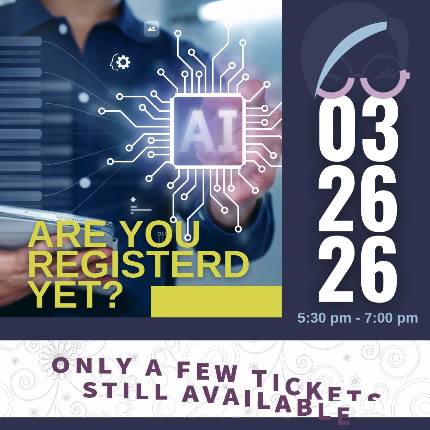 Almost full. โก
๐
March 26th ยท 5:30โ7:00 PM
๐ KC Digital Drive
A few spots left for our March meetup โ don't let someone else snag yours.
๐ Register now: https://www.digitalwomenkansascity.org/events-1/march-event-ai
#DigitalWomenKC #KansasCity #WomenInDigital #WomenInTech #KCEvents #Networking #WomenSupportingWomen #AllAboutAI #Mentorship