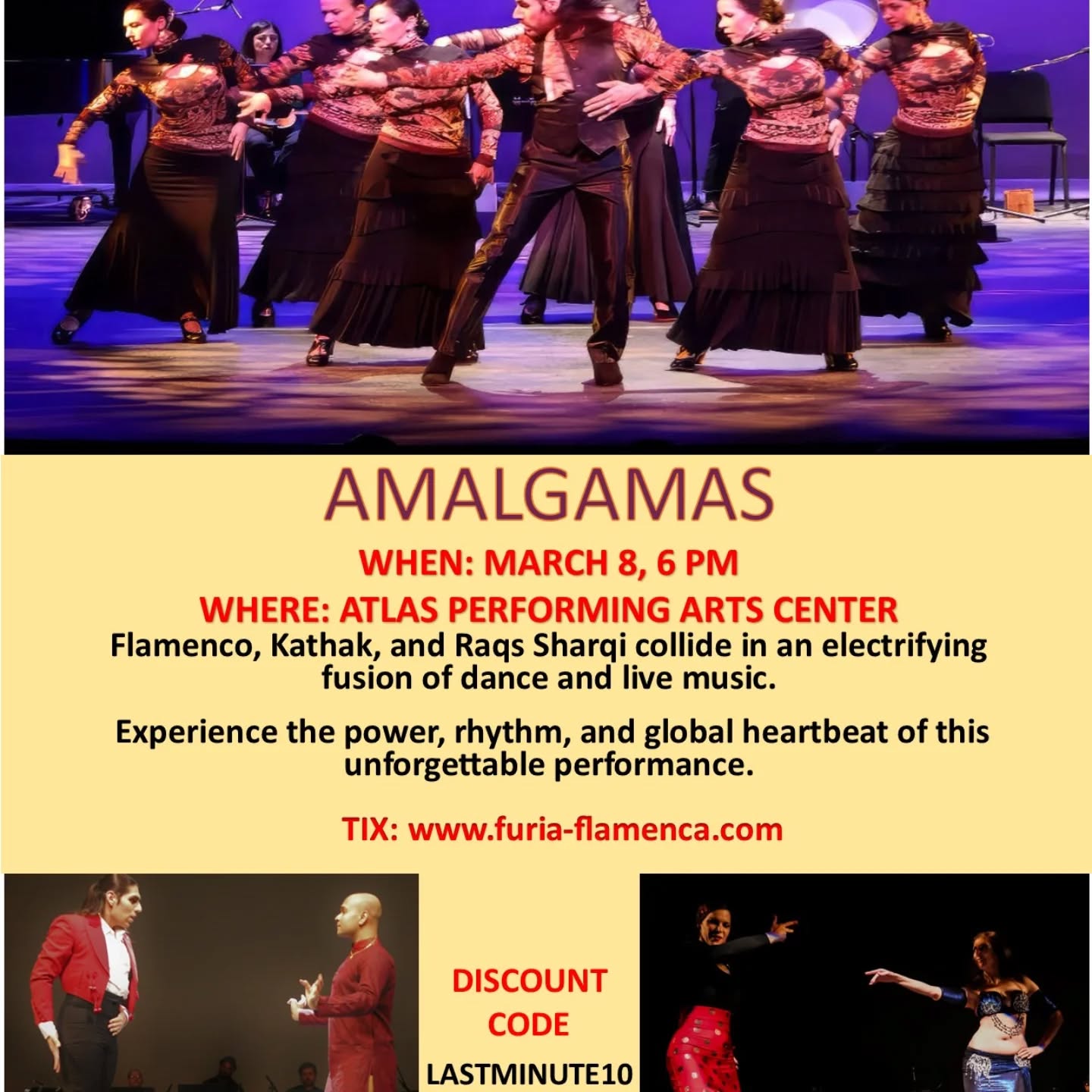 TODAY! AMALGAMAS! 6 PM Atlas Performing Arts Center! Don't miss this captivating showcase of flamenco's rich history. 12 dancers and 7 musicians will come together for an electrifying performance! See you soon!
Tix Link in bio!
#flamenco #dc #dance #kathak #bellydance