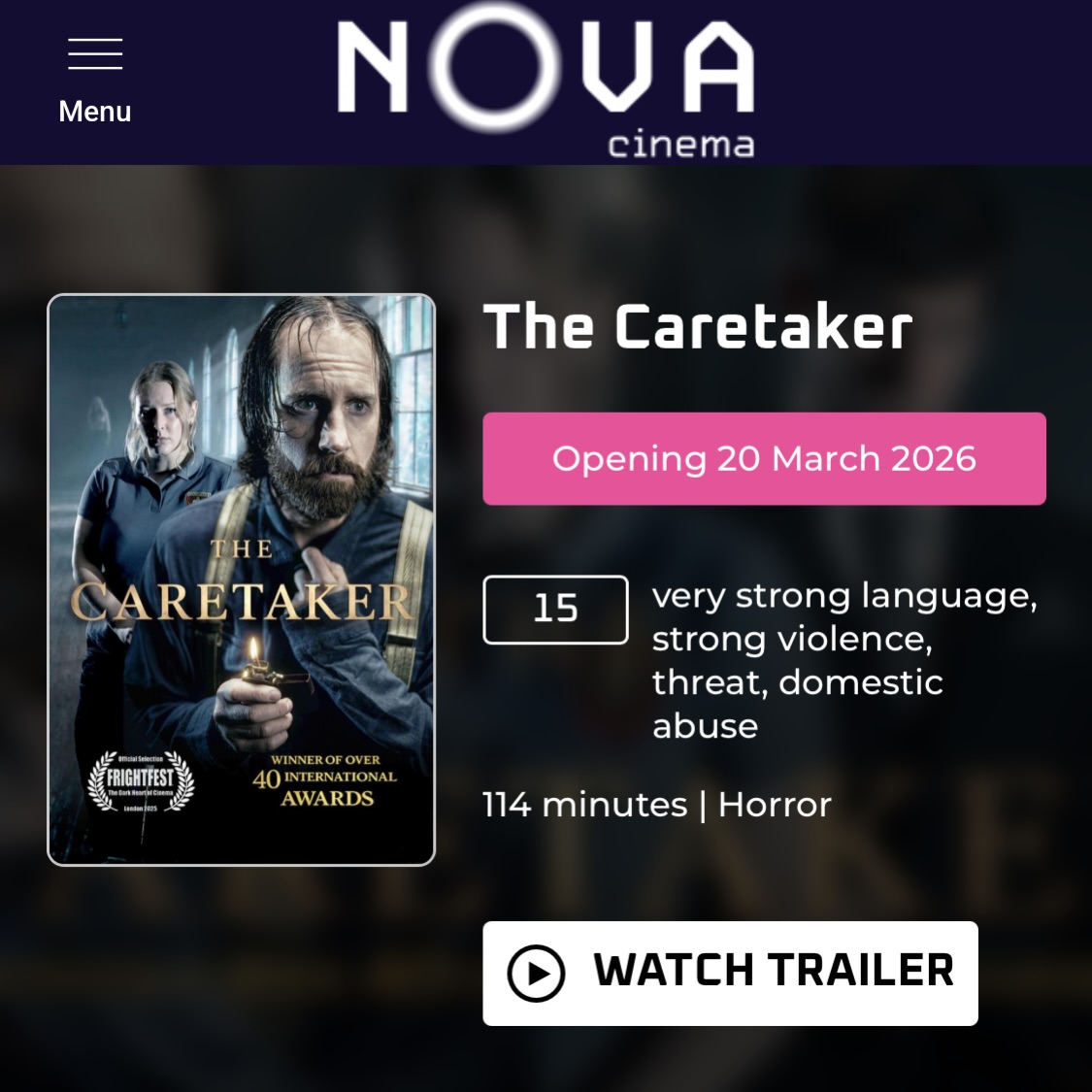 It’s a rare thing when an original indie movie about a mute caretaker in a haunted school makes it to the big screen! So what are you waiting for? Book while you can at @novawoking - https://www.novacinema.com/movie/the-caretaker