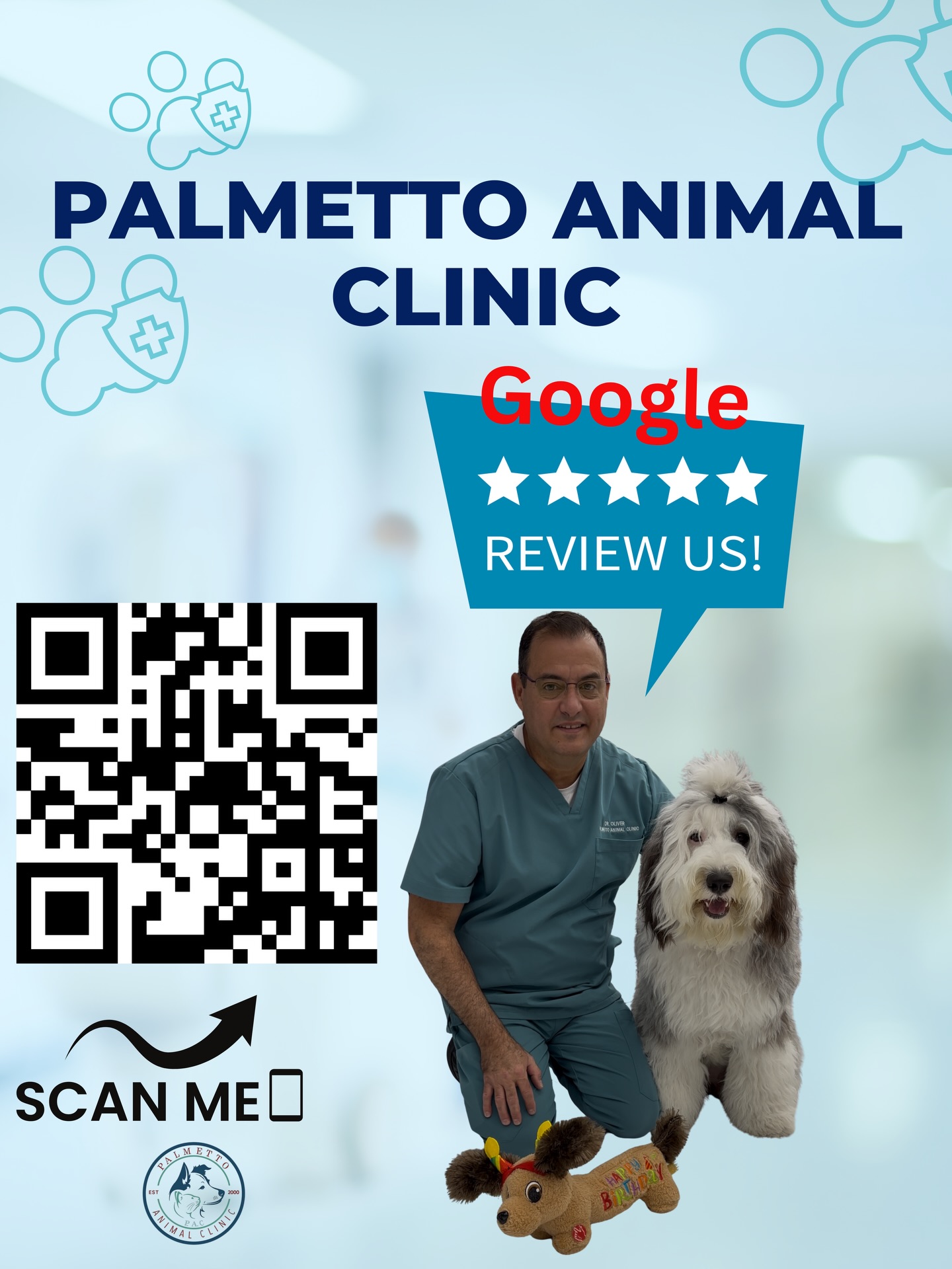 Your opinion means the world to us!
At Palmetto Animal Clinic, we love caring for your furry family members. If you’ve had a great experience with our team, we’d truly appreciate your support.
📲 Scan the QR code and leave us a Google review!
Your feedback helps other pet parents find trusted care for their pets.
Thank you for trusting us with your pets’ health and happiness! 🐾💙
#PalmettoAnimalClinic #GoogleReview #PetCare #VeterinaryCare #PetParents DogLovers CatLovers SupportLocalVet HappyPets