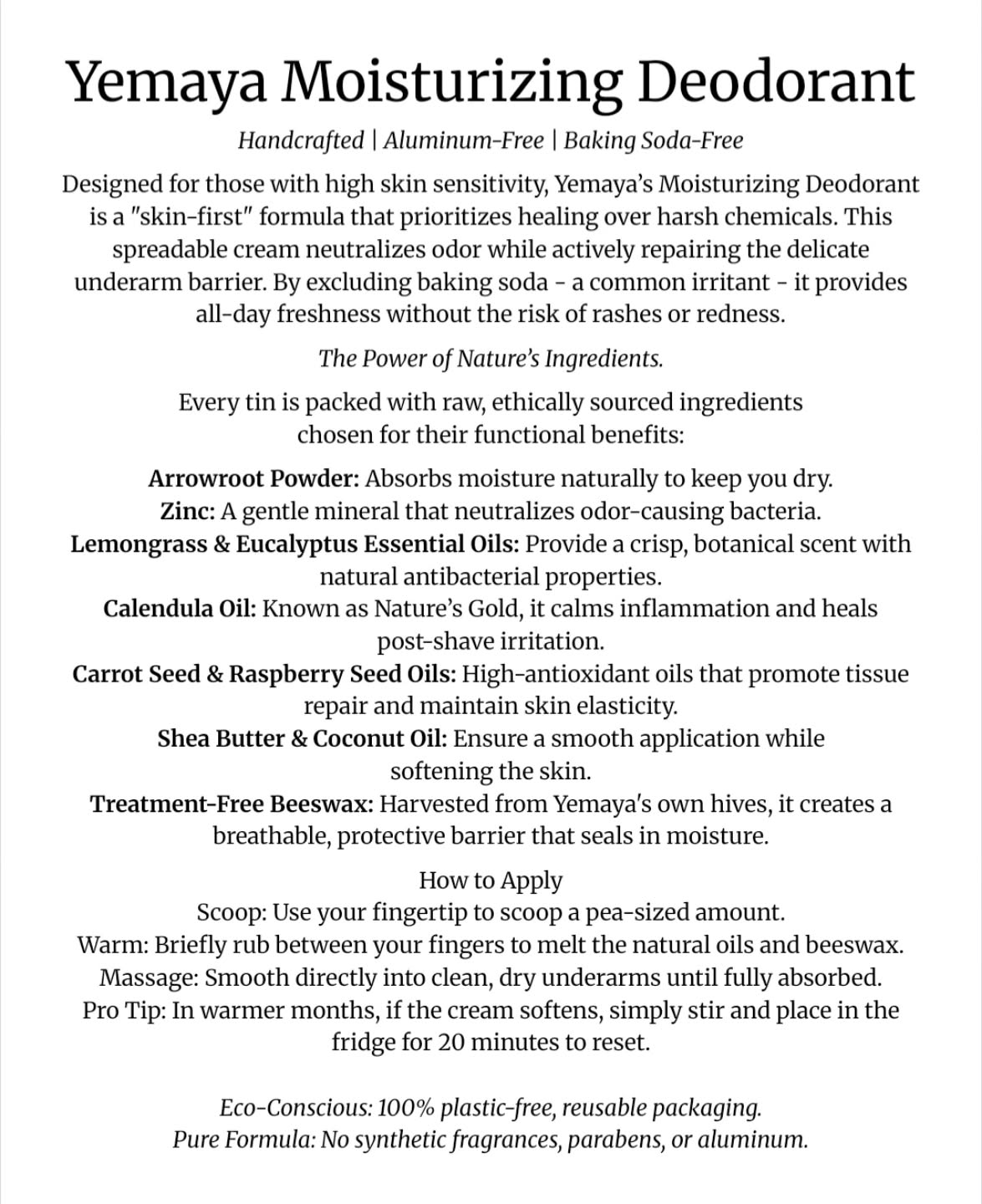 Looking for a natural alternative for your deodorant. We make an amazing eco friendly option. #yemaya #natural #deodorant #moisturizer