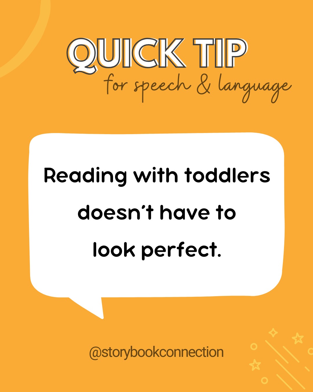 👀 Reading books with toddlers doesn’t always look the way we think it should...
...with little ones sitting and listening intently as a story is read from beginning to end. 💭
The reality of shared book reading with toddlers often looks very different from reading with older children!
Your toddler might:
• Keep flipping pages, turn back to the same page again and again
• Want to go out of order or skip over pages entirely
• Wander around the room, start playing with toys
• Get really interested in only one picture
All of that is completely okay!
Toddlers have short attention spans, and they learn best when we follow their lead.
If your child wants to look at the same page five times in a row, read the page again (and again!)
If they flip to a random page in the middle of the book (or even the last page in the book), you can start there.
If they wander off mid-way through, you can keep reading anyway-- they might wander back (and then off again 😂).
You don't have to read the text exactly as written (or at all!) You can use different words to tell the story, describe the pictures, or point new things out each time.
Books don’t have to be read straight through-- or even finished-- to support speech and language development.
Often the most meaningful learning happens when we focus on whatever captures your child’s interest.
And if your toddler can’t sit still for a whole story, that's perfectly on-brand for toddlers-- you’re not doing anything wrong. 💛