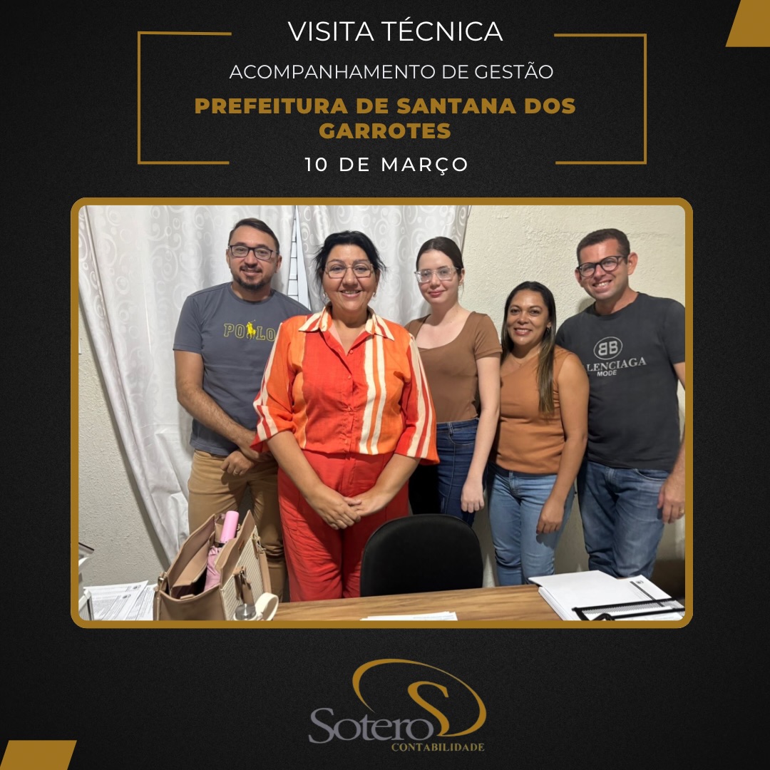 Com a Equipe da Contabilidade da Prefeitura de Santana dos Garrotes-PB, em 10/03/2026. Sempre organizada e eficiente! Obrigada pela acolhida! 💯👏👏👏