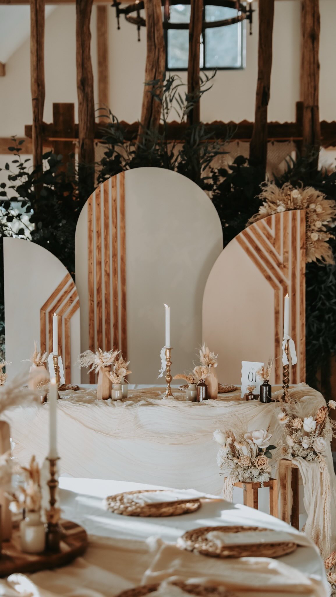 Throwback to this setup at the beautiful @riverbarnweddings 🫶
We absolutely love a sweetheart table moment. Adding a backdrop really elevates the space and creates the perfect focal point for the couple. Our curved boards were the perfect touch here - simple, elegant, and so romantic ✨
The sweetest little spot to sit back, take it all in, and celebrate the first moments of married life 💍
#weddingdecor #bohowedding #weddinginspo #driedflowers #weddingstationery