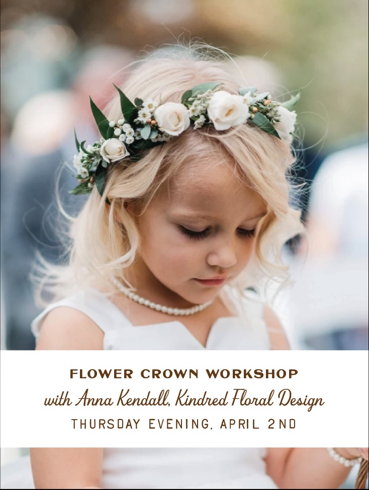 Flower Crown Workshop with Anna Kendall from Kindred Floral @kindredfloraldesign /// Hands-on Workshop
In this class, we’ll dive into the whimsical art of making fresh flower crowns because life is simply better when you’re wearing blooms!
Florist Anna Kendall from Kindred Floral will kick things off with a live demonstration, and then you’ll get to jump in and design your own dreamy crown using the tools and flowers provided. Everything you need will be ready for you, and you’ll head home with a gorgeous, handmade crown of your very own.
Flower crowns stay fresh in the fridge for 2 to 3 days, so feel free to plan a photoshoot, party, or any crown-worthy moment in the days that follow (Easter is the following Sunday!). This beginner to intermediate class is perfect for total floral newbies and those with a bit of experience. Just bring your creativity, and we’ll bring the blossoms.
DATE: Thursday, April 2nd
TIME: 6:30 - 8:30pm
COST: $50
WHO IS INVITED: This class is for anyone ages 10+ (If you want to accompany a child younger than 10, let us know! If you’re there to supervise, that works for us!)
TEACHER: Anna Kendall @kindredfloraldesign is the owner and lead designer of Kindred Floral, located in Lehi, Utah. She comes from a three-generation line of florists, learning flower care and design from the hands of her mother, and has been working in the wedding floral industry professionally since 2019. Anna loves all things creative & artistic, and takes her inspiration from the natural world, aiming to make romantic and whimsical designs full of movement. When she’s not caring for breakable blooms, Anna cares for her two breakable children with her husband, and tries to soak up sunshine as much as is humanly possible.
HOW TO REGISTER: Head to our website, www.AlpineWorkshop.co under “events” OR “workshops & classes” then scroll down to register for this class & any others that look fun!