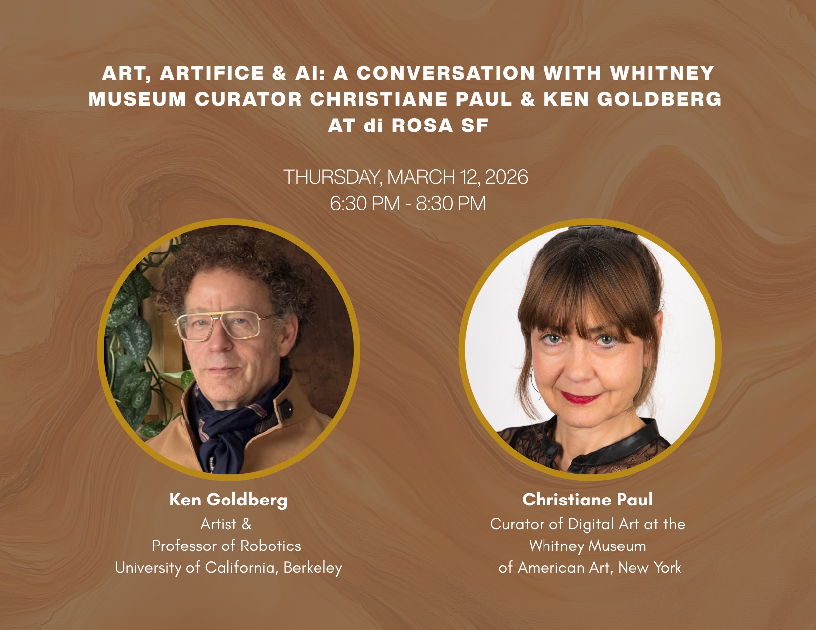 If you're in the Bay Area. @KenGoldberg will be in conversation with the Whitney Museum's Curator of Digital Art, Christiane Paul about Art & AI in conjunction with our exhibition "Ancient Wisdom for a Future Ecology: Trees, Time & Technology, di Rosa Museum of Contemporary Art in San Francisco
This Thursday night at 6:30pm
This will be such an interesting conversation. Ken was in the 2000 Whitney Biennial with one of first works of internet art. The Whitney Museum has Ken's work in their permanent collection and he and Christiane have both known each other for many years. Christiane has such a brilliant mind and is writing a book on art & AI. Cannot wait to hear thoughts on this subject from the past, present and future.
Ken and I will also be doing a short tour of the exhibition before the talk begins.
TIX for Thursday night in bio link and at ancientwisdom.art/events
@paulc236/
@dirosaart
@minnesotastreetproject