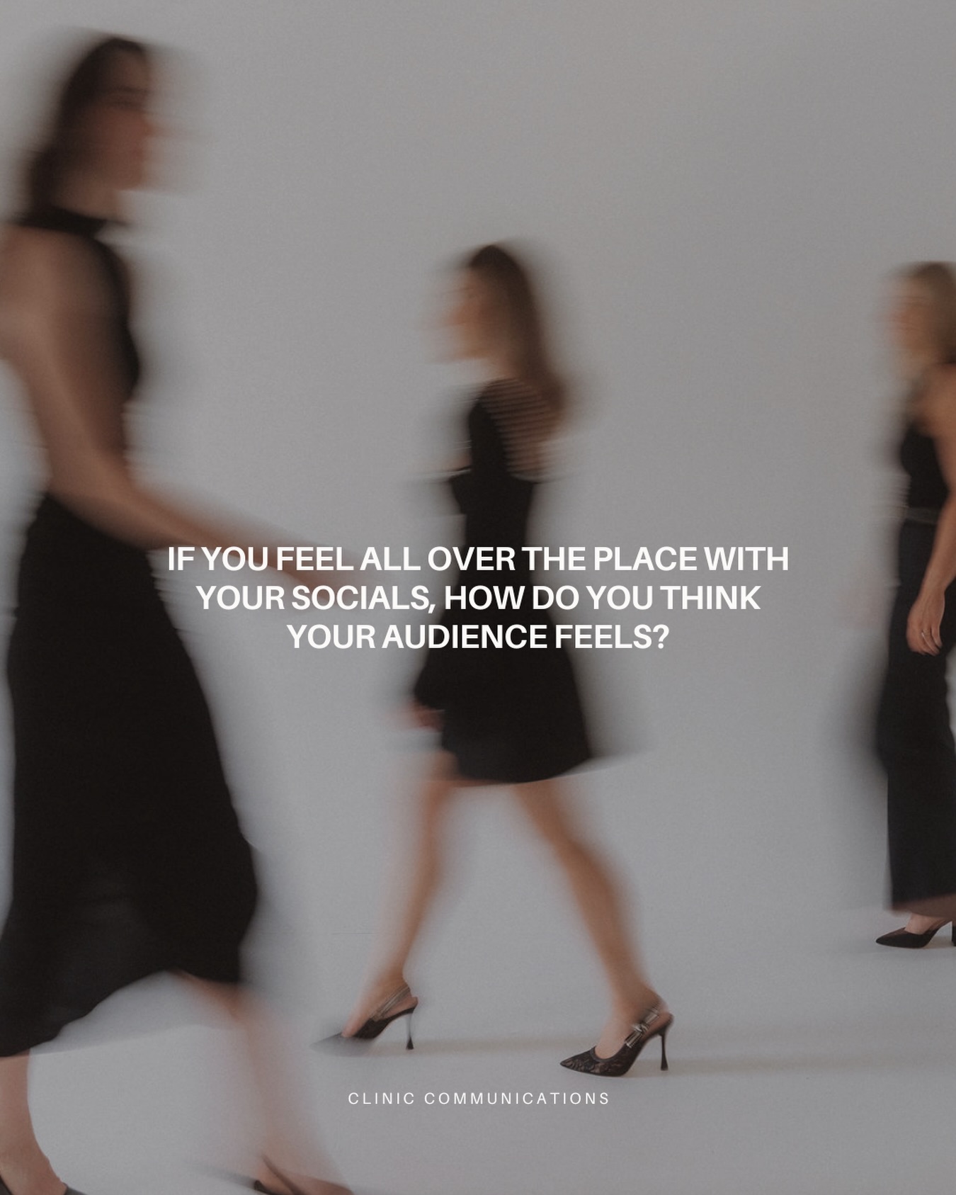 If you’re feeling all over the place with your socials, chances are your audience is feeling the same way.
When your messaging doesn’t quite hit the mark, or your social media feels a bit scattered, it can create confusion… not just for you, but for the people you’re trying to reach.
They’re looking for something they can rely on.
If your socials feels disorganised or inconsistent, it might make them wonder if you’re the right fit for their needs.
People are already dealing with a lot and when they come across your page, they need to feel confident that you can help them.
If your social media feels all over the place, it might give them more doubt than trust.
They want to feel like they’ve found someone who knows exactly what they’re doing and who they can turn to for support.
The truth is, when your socials are clear, it shows that you’ve got it together. It’s about creating a presence that makes people feel at ease and confident in your services.
When everything aligns, it gives your audience a sense of relief, knowing they’ve found someone who understands them.
That’s where we come in.
We help you get your social media in shape so that your message is clear, consistent and help you build thought leadership.
We’ll work with you to create a strategy that feels natural and authentic (sorry, I can’t let you post anything that gives us the ick), so your audience doesn’t feel lost or unsure when they visit your page!
if you want to make your clinic stand out on socials this year, get in touch with us at www.cliniccommunications.com.au ♡