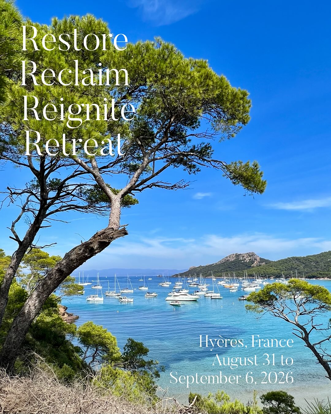 Treat yourself to a gift of a lifetime and join me in enchanting Hyères, France for a transformative week of self-discovery, connection, rest, and reclaiming joy August 31 through September 6, 2026—marking our sixth Restore, Reclaim, Reignite retreat. See link in bio for more info or DM me.✨
This six-night retreat includes five workshops I will lead to restore, reclaim, and reignite our sense of self and aliveness while forming deep connections, sparking joy, and seeding a hopeful vision for the future.
The rest of the time will be spent relaxing by the pool, having fun, and exploring Hyêres, including a cooking class, visit to Provençal markets, a picturesque vineyard tour, and a day trip to the sublime Porquerolles island.
Leading retreats is deeply meaningful to me, and inspired by my 700+ hours facilitating group coaching sessions for CHIEF.com and guiding other retreats.
The Michaud family will be our hosts, chefs, and guides; their warmth, kindness, and hospitality will leave you feeling like a part of their family.
Retreat includes:
• 6 nights accommodation in spacious, sunlit villas surrounded by nature, with a private pool
• Daily gourmet meals + local cheeses and wine
• Aperitifs, coffee/tea, & snacks ☕️
• Time in nature + ocean swims 🌊🌳
• Space to relax and unwind
• Laughter and play
• Invitations to reclaim treasures buried within you
• Diverse, open-hearted, kind, intergenerational & adventurous group of 8
• And more!
This retreat is an incubator of growth, as there is a unique alchemy in a group of strangers coming together, an invitation and freedom to be our truest selves. There is also a profound magic in breaking free from routines.
Hyères offers a breathtaking backdrop that delights the senses and nurtures the soul. You will leave the retreat restored, aligned with your wildest dreams, more confident and purposeful, and emanating joie de vivre, with memories and friendships to last a lifetime.
🏖️🏖️🦩🦩